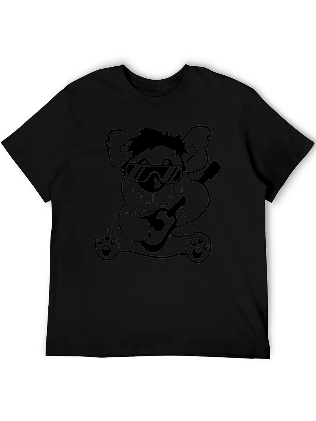 Cool Koala Guitar T-Shirt - Black Cotton