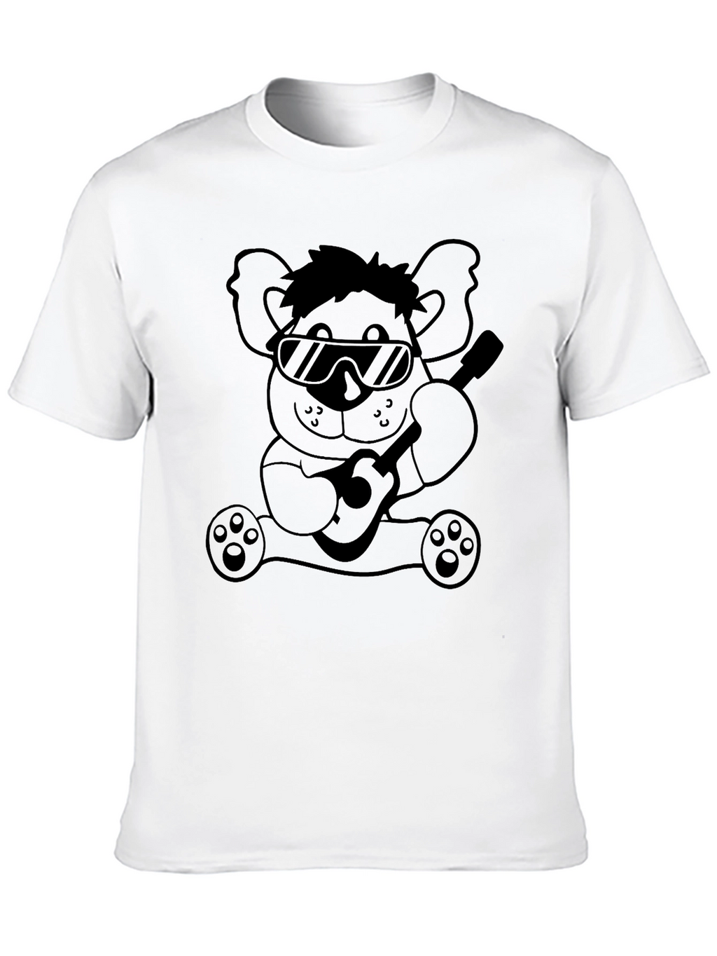 Cool Koala Guitar T-Shirt - Black Cotton
