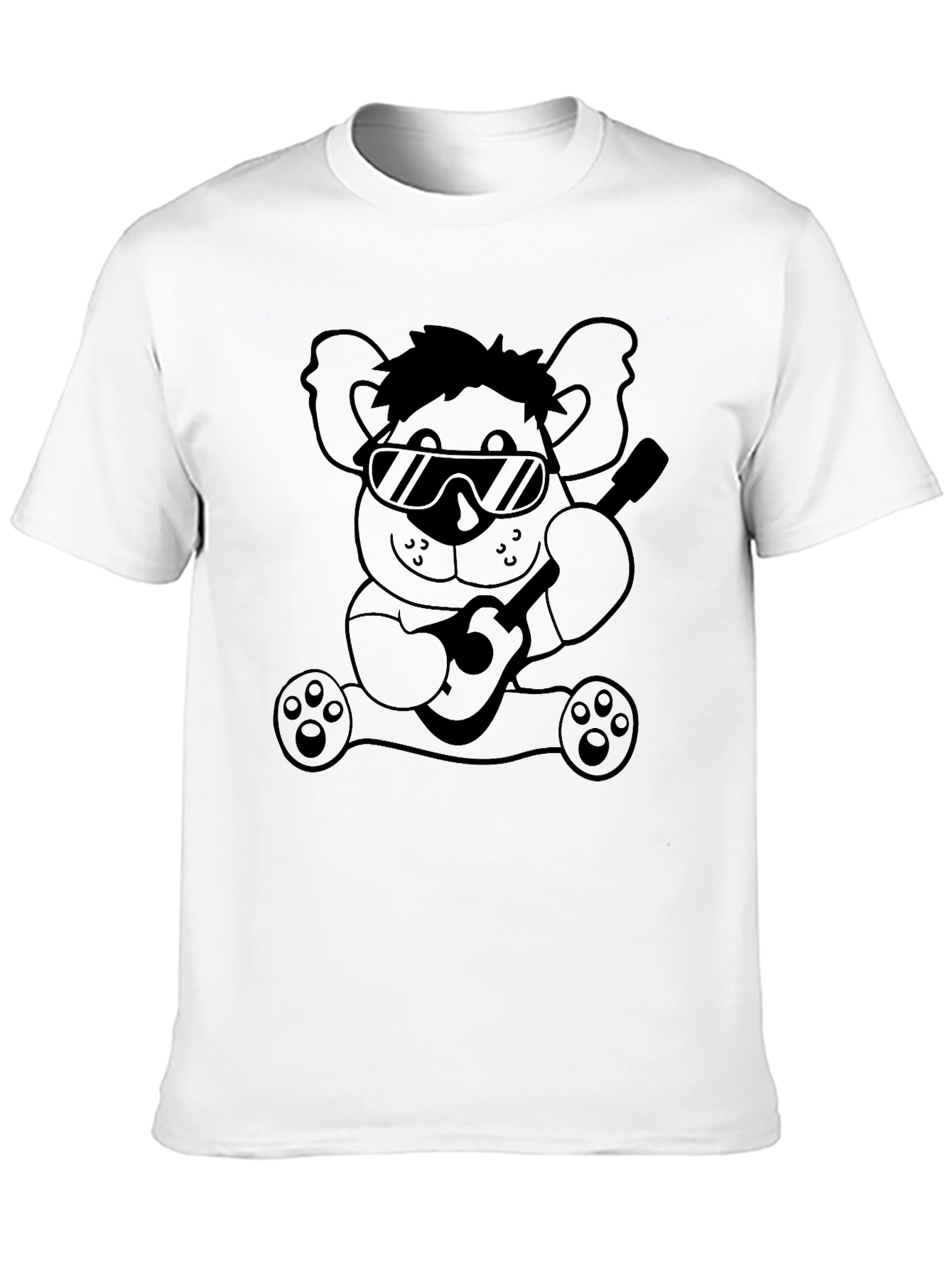 Cool Koala Guitar T-Shirt - Black Cotton