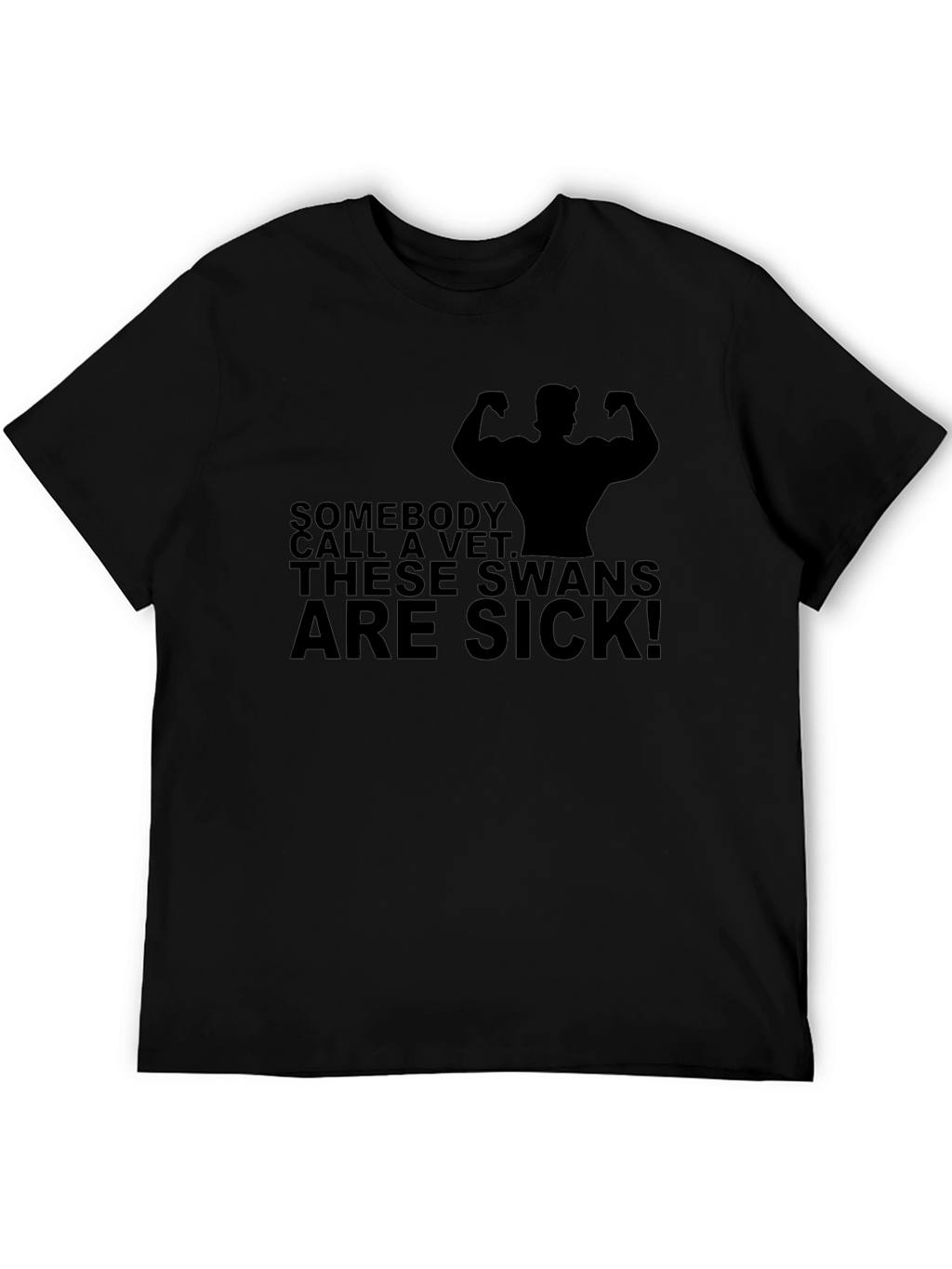 Sick Swans Graphic T-Shirt - Black