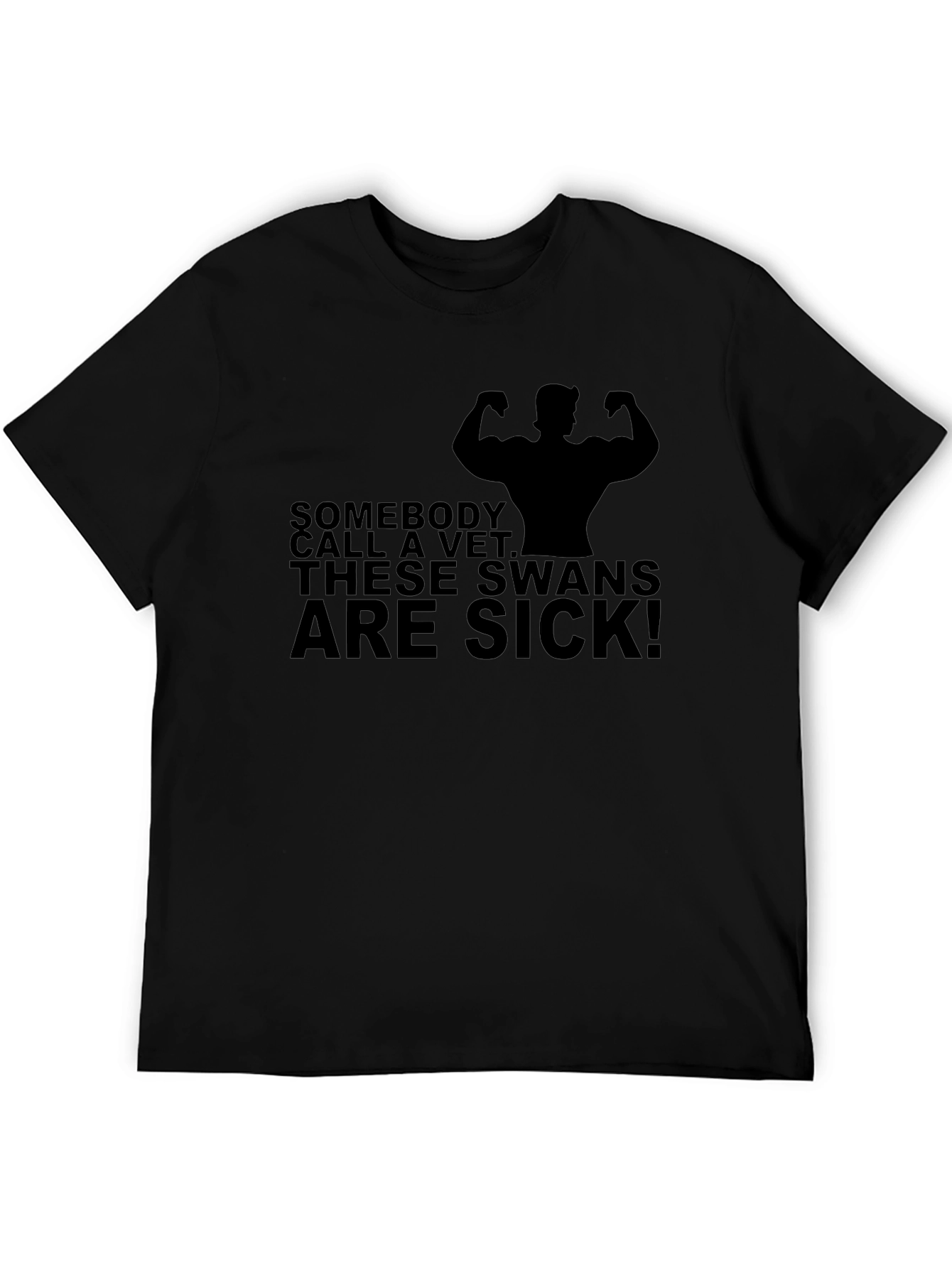 Sick Swans Graphic T-Shirt - Black