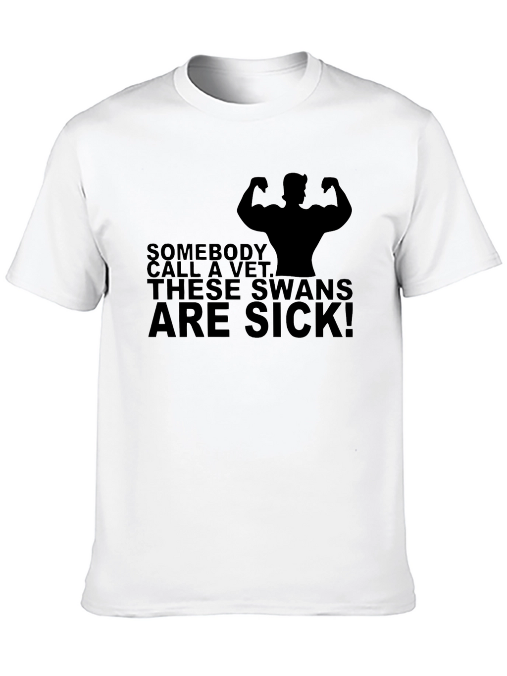 Sick Swans Graphic T-Shirt - Black