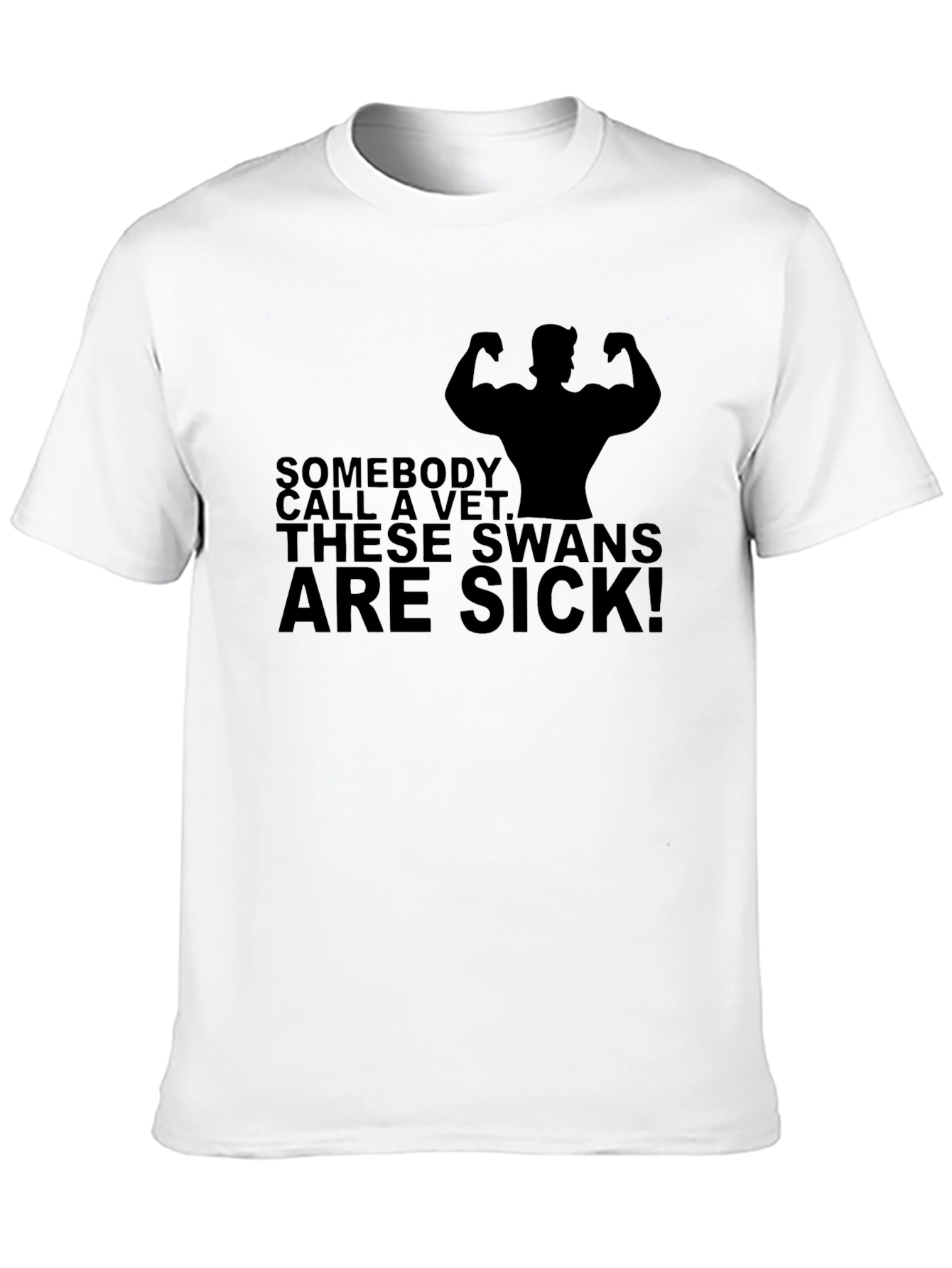 Sick Swans Graphic T-Shirt - Black