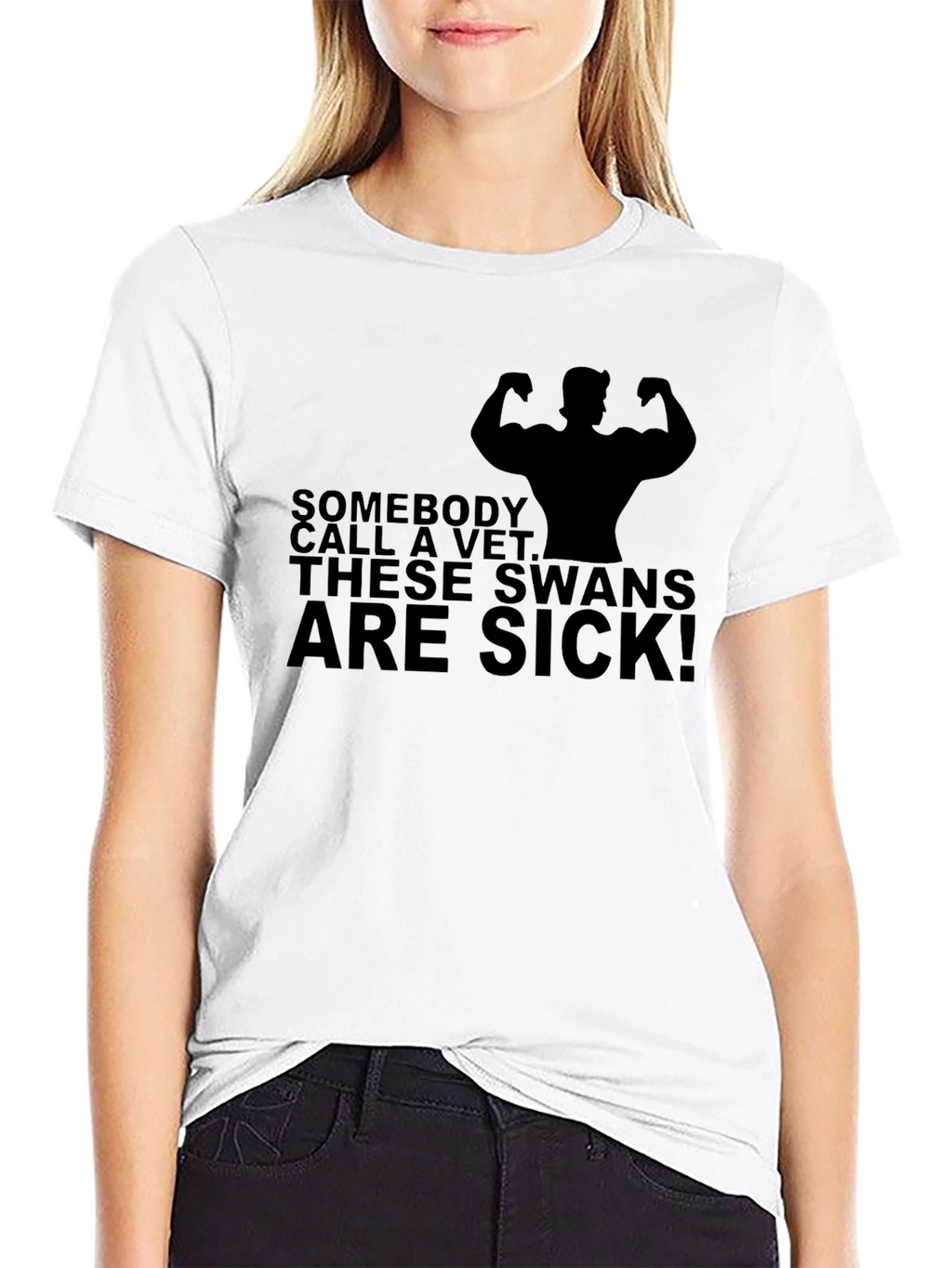 Sick Swans Graphic T-Shirt - Black