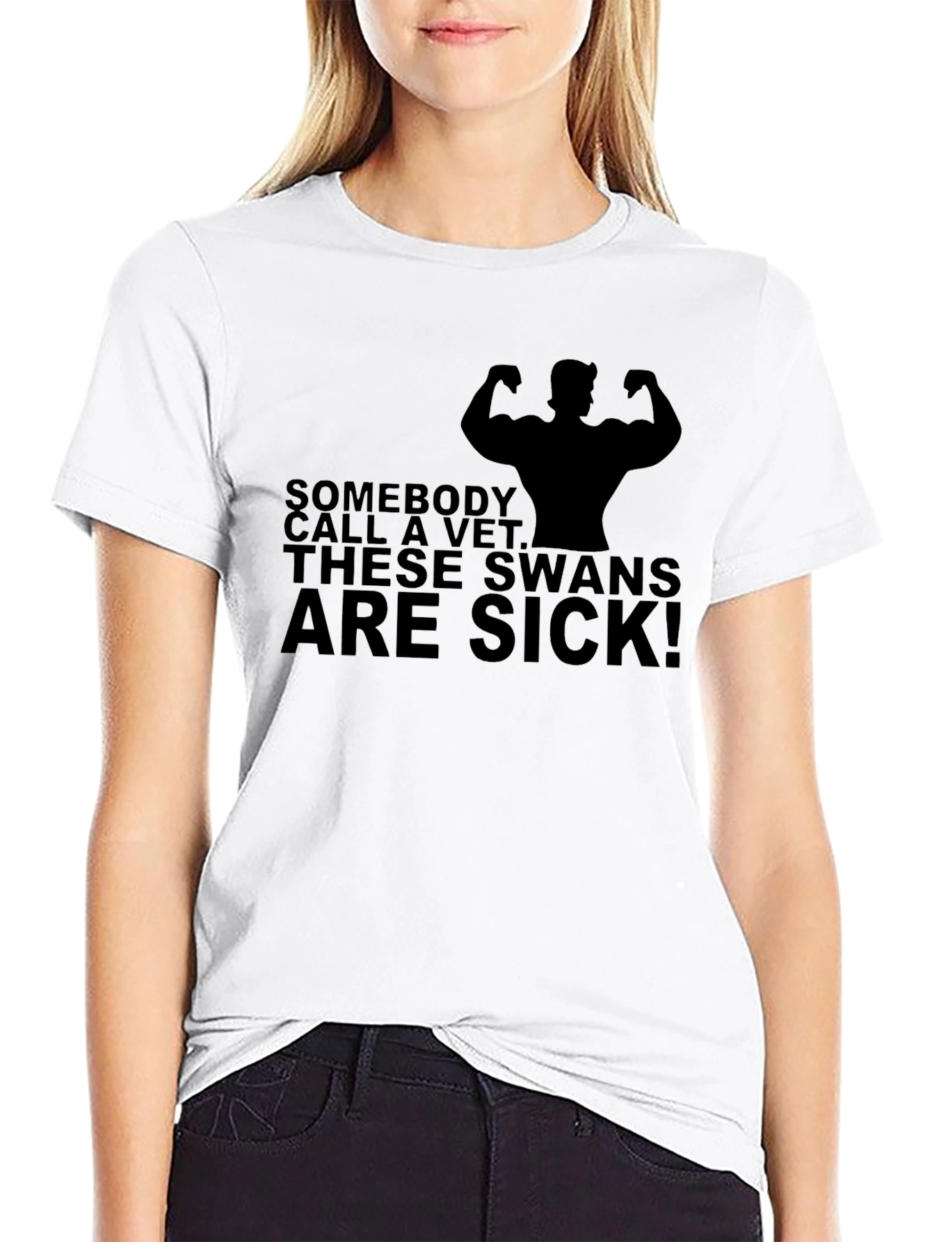 Sick Swans Graphic T-Shirt - Black