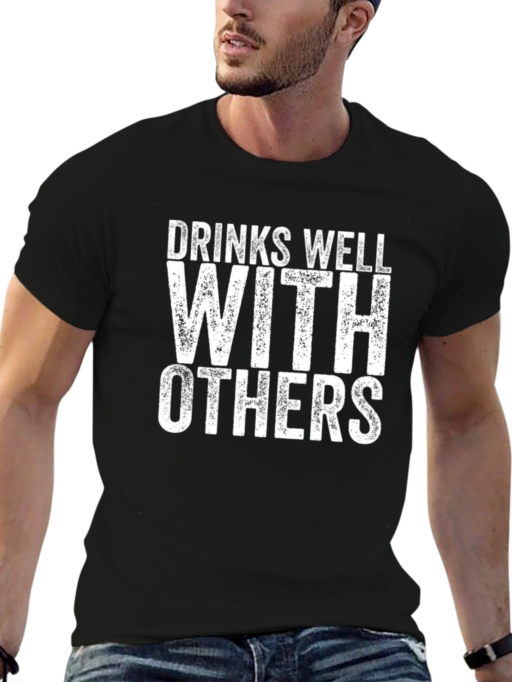 Drinks Well With Others Funny T-Shirt