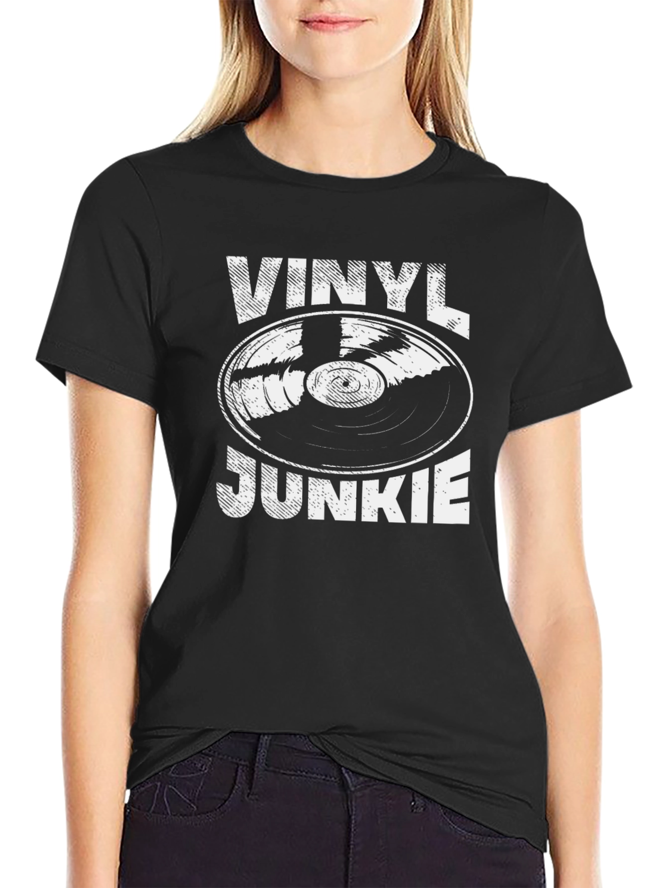 Vinyl Junkie Graphic T-Shirt - Music Lover Tee