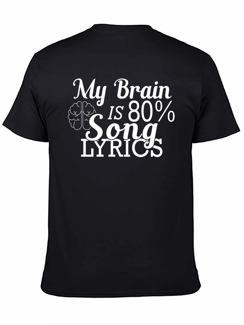 Funny Brain Song Lyrics Mens Black T-Shirt