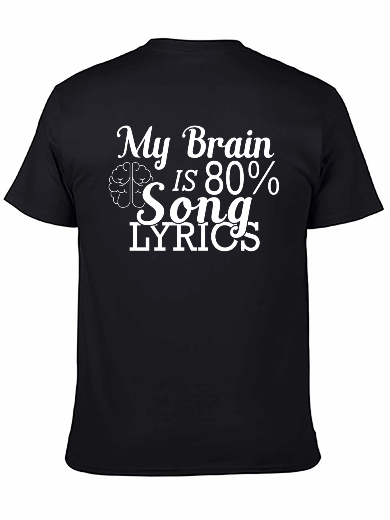 Funny Brain Song Lyrics Mens Black T-Shirt