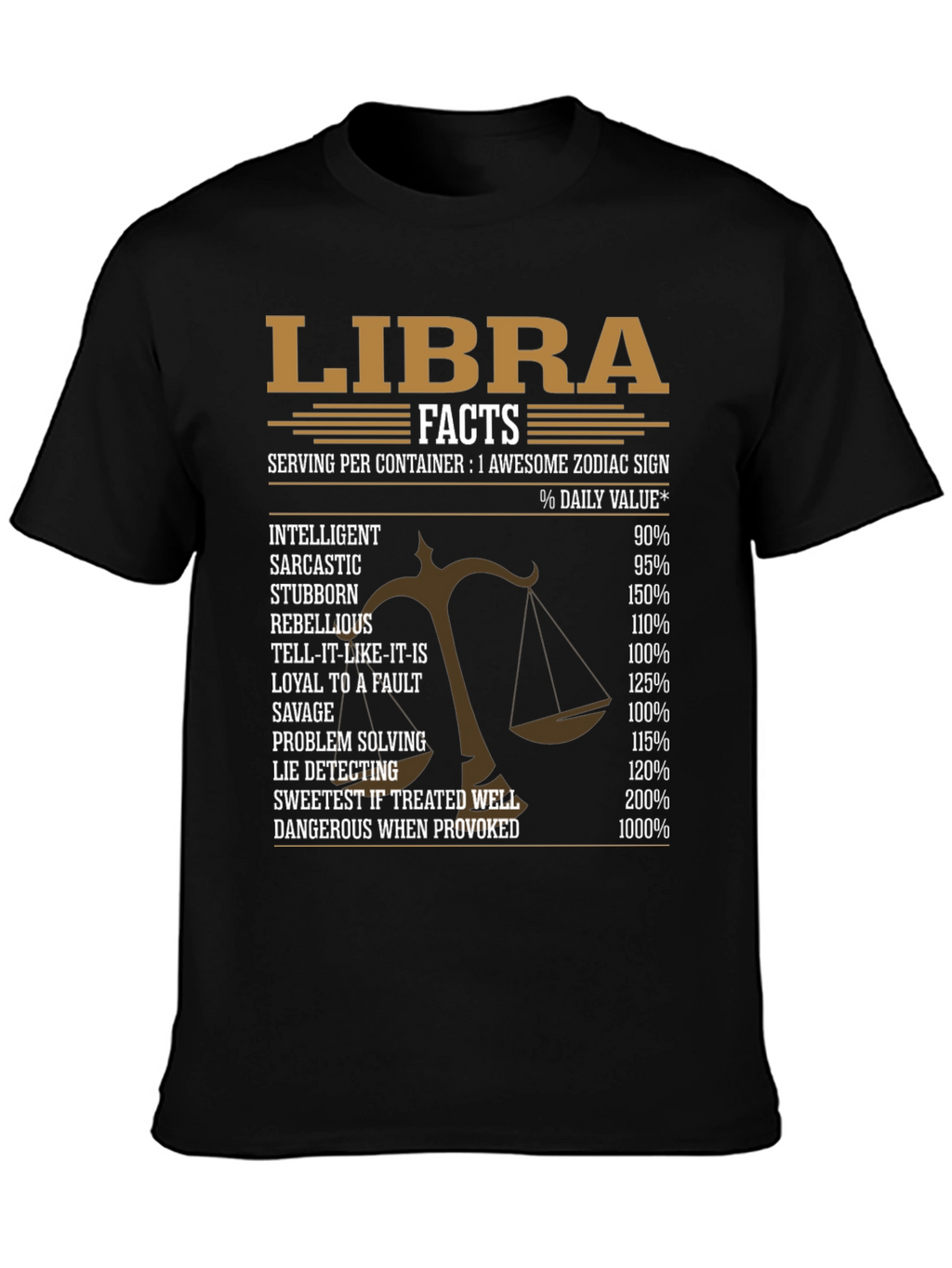 Libra Zodiac Sign Facts T-Shirt