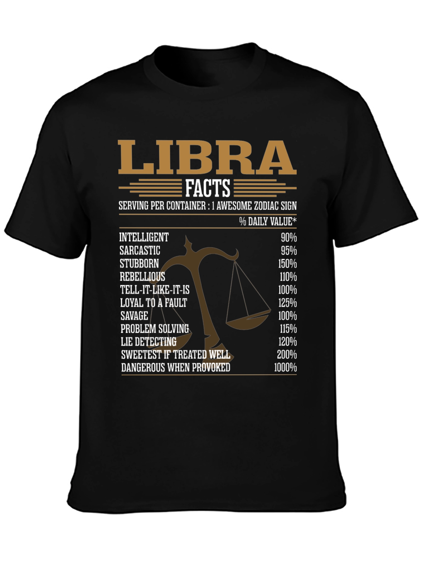 Libra Zodiac Sign Facts T-Shirt