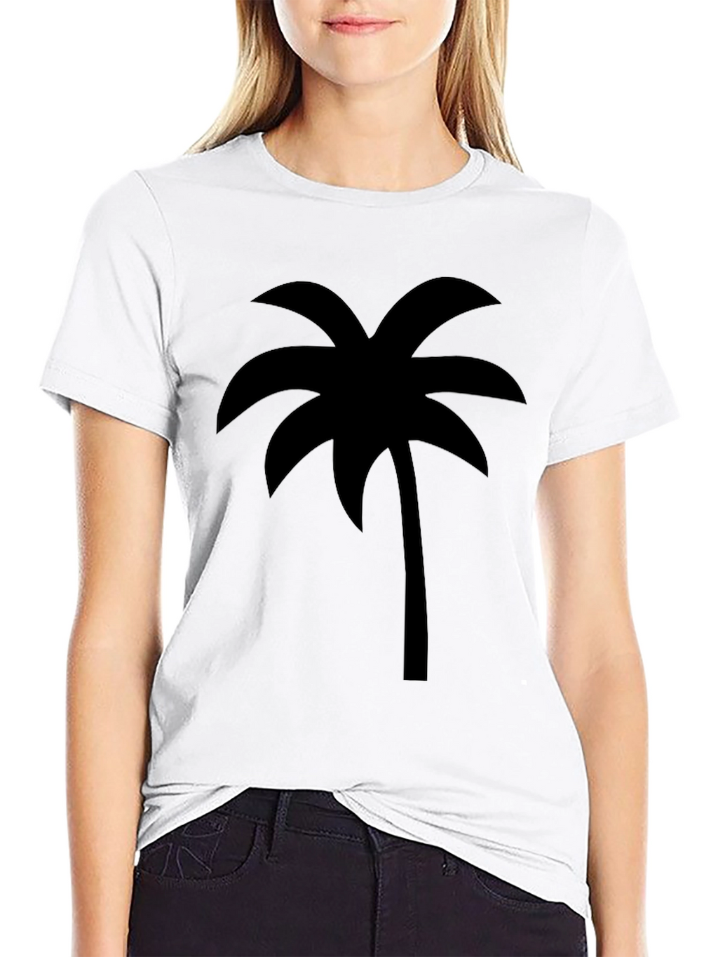 Tropical Palm Tree Graphic Tee - Casual Black T-Shirt