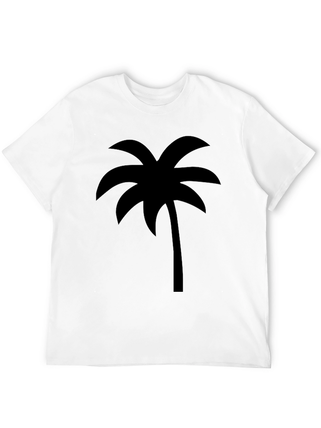 Tropical Palm Tree Graphic Tee - Casual Black T-Shirt