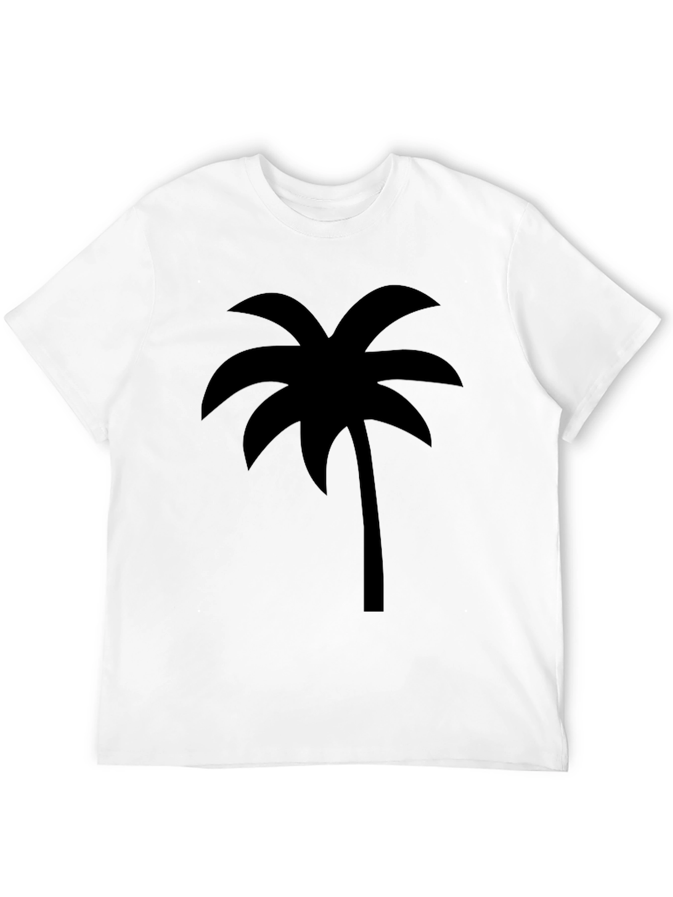 Tropical Palm Tree Graphic Tee - Casual Black T-Shirt