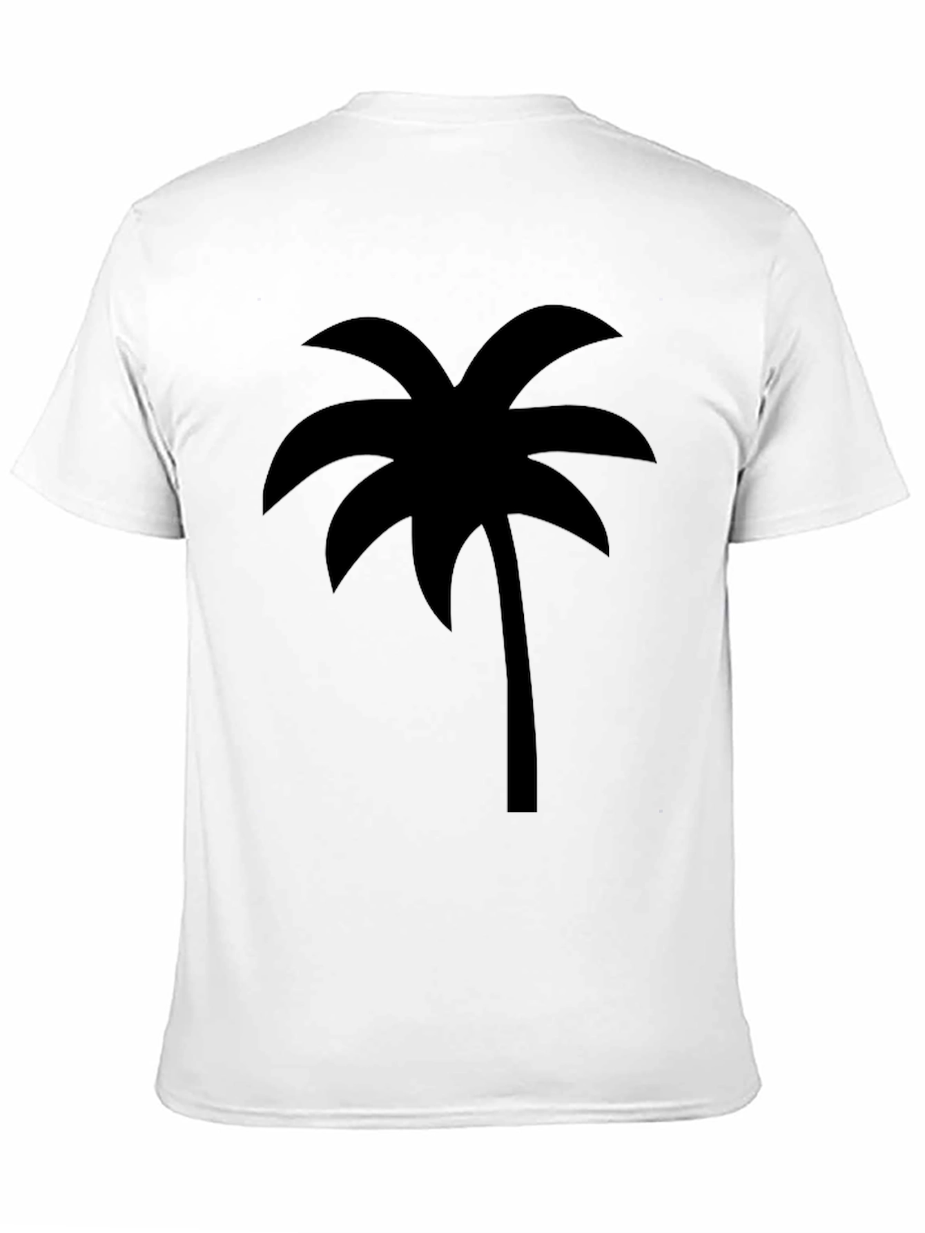 Tropical Palm Tree Graphic Tee - Casual Black T-Shirt