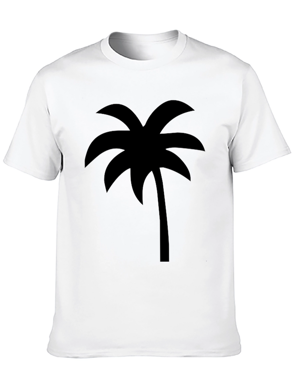 Tropical Palm Tree Graphic Tee - Casual Black T-Shirt