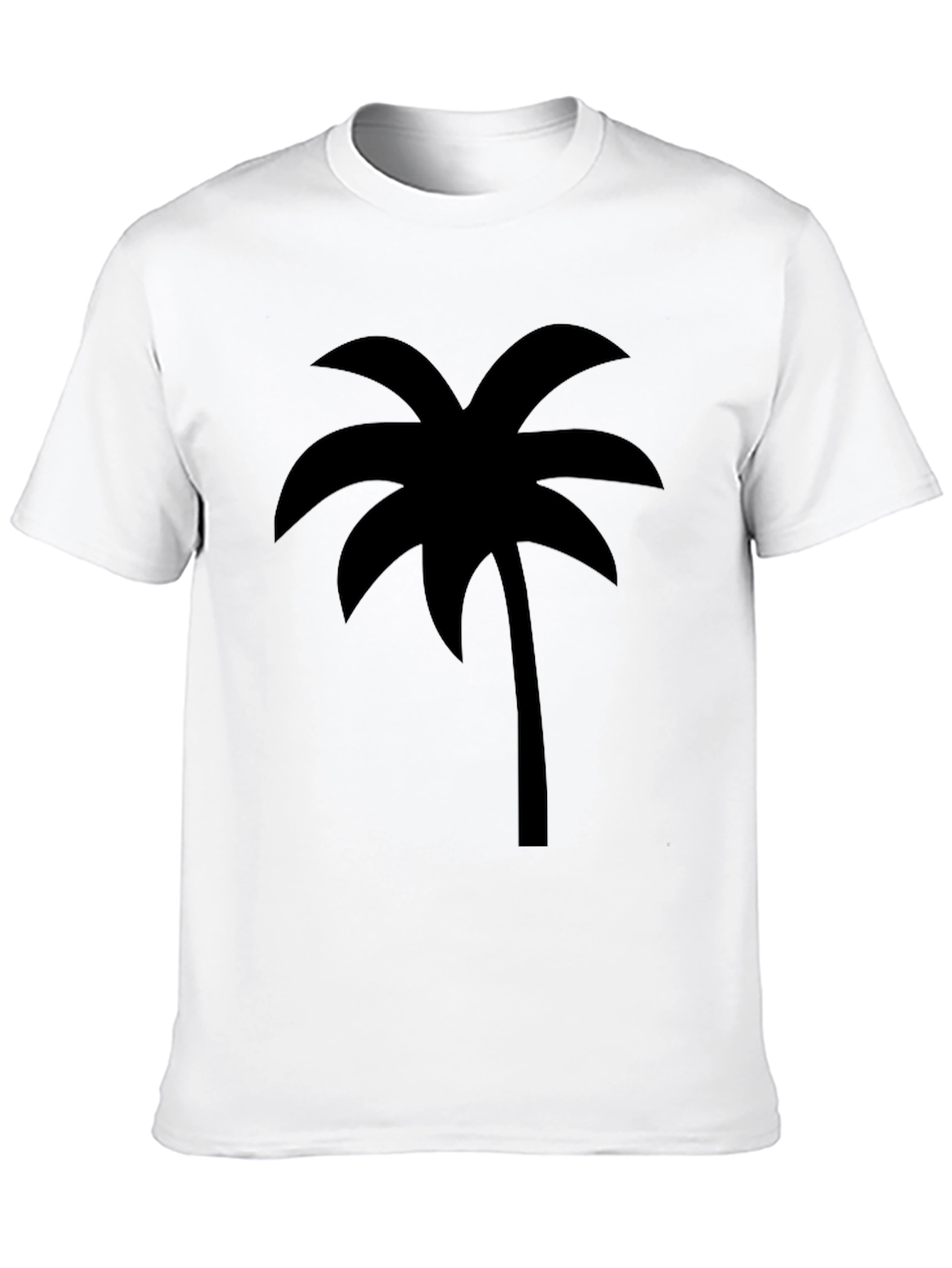 Tropical Palm Tree Graphic Tee - Casual Black T-Shirt