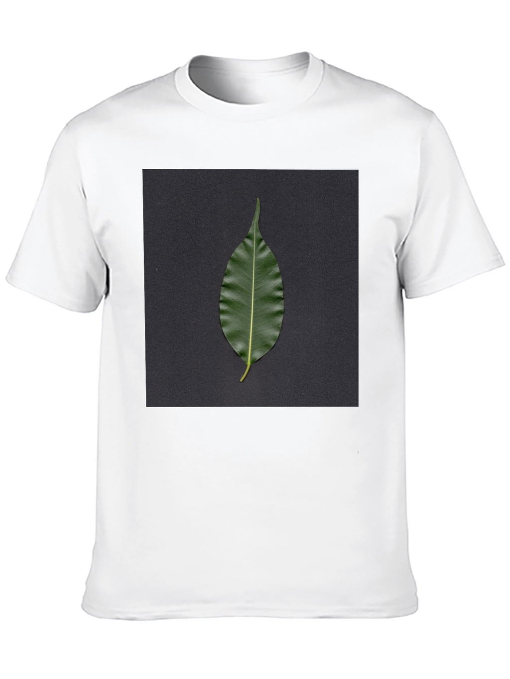 Leaf Print Black T-Shirt - Nature Inspired Design