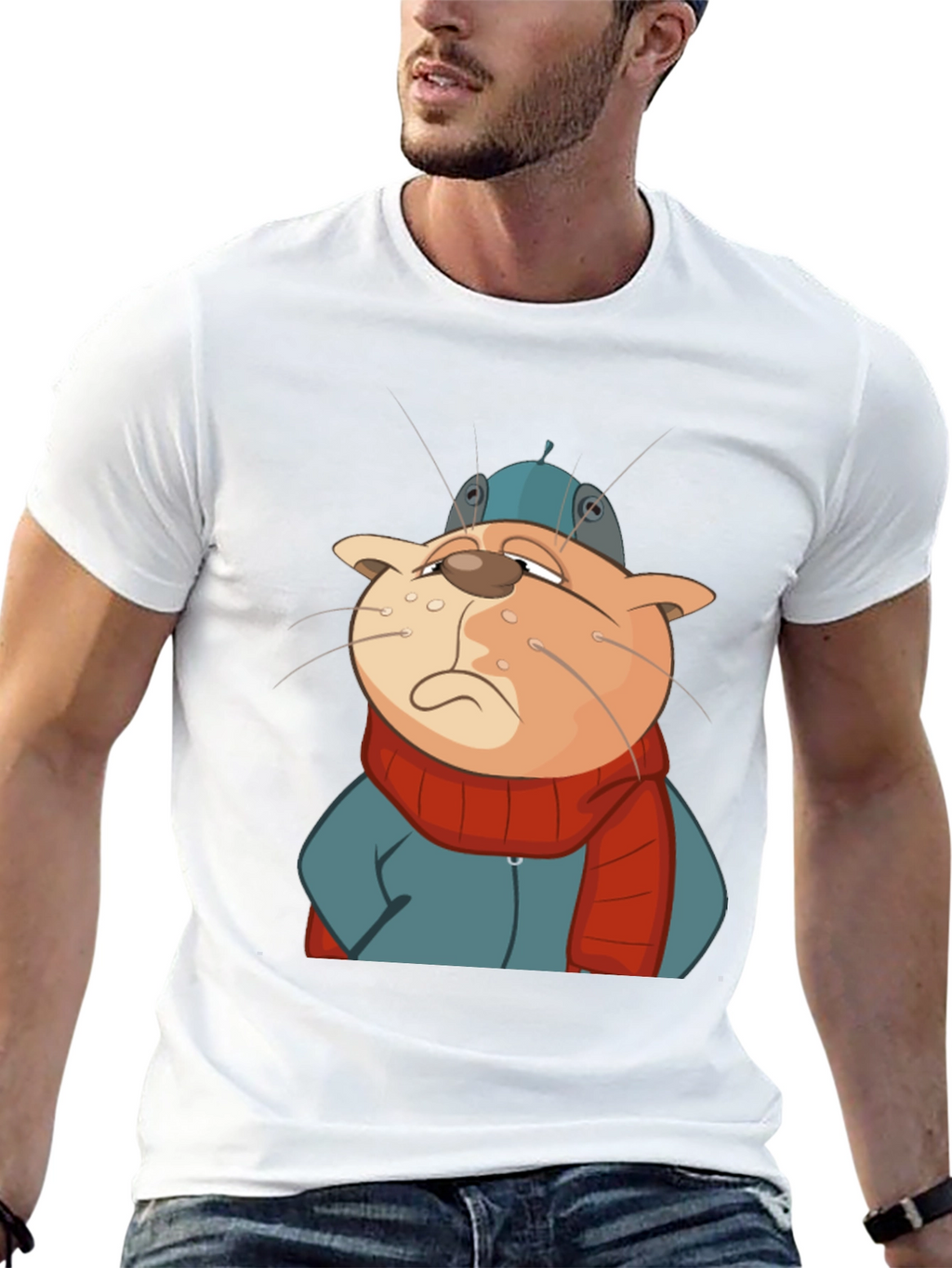 Cartoon Cat T-Shirt: Wearable Art!