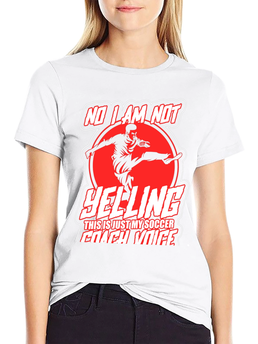 Funny Soccer Coach T-Shirt - No Im Not Yelling