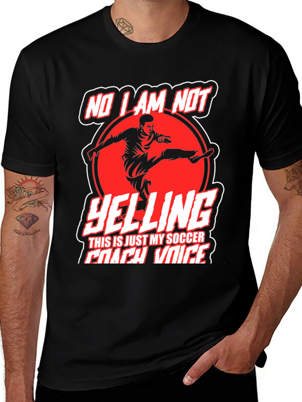 Funny Soccer Coach T-Shirt - No Im Not Yelling