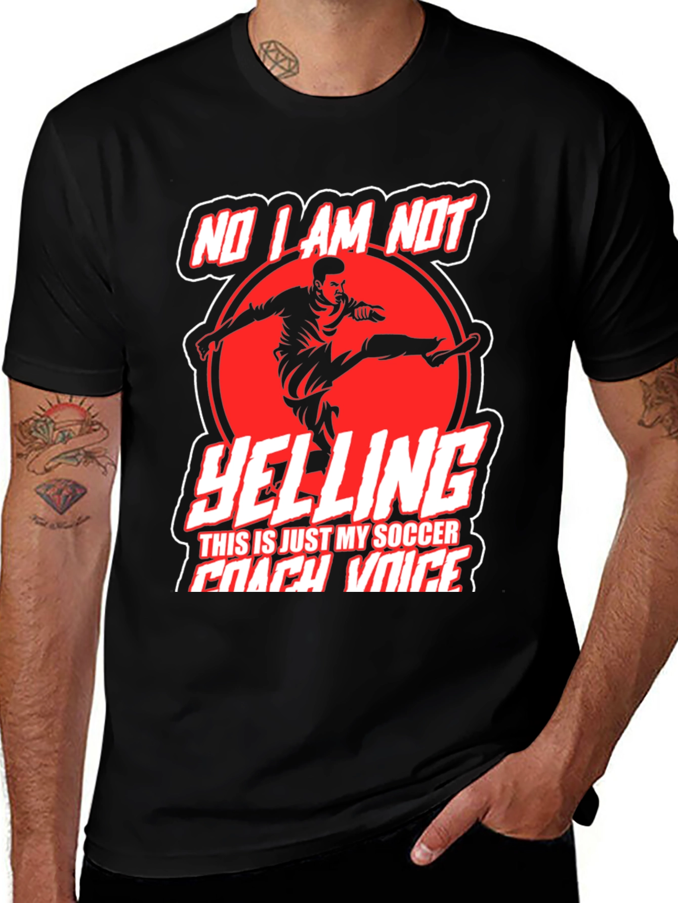Funny Soccer Coach T-Shirt - No Im Not Yelling