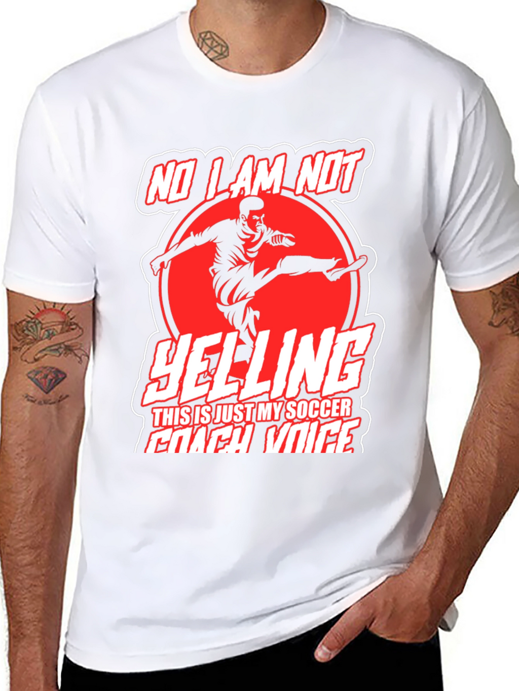 Funny Soccer Coach T-Shirt - No Im Not Yelling