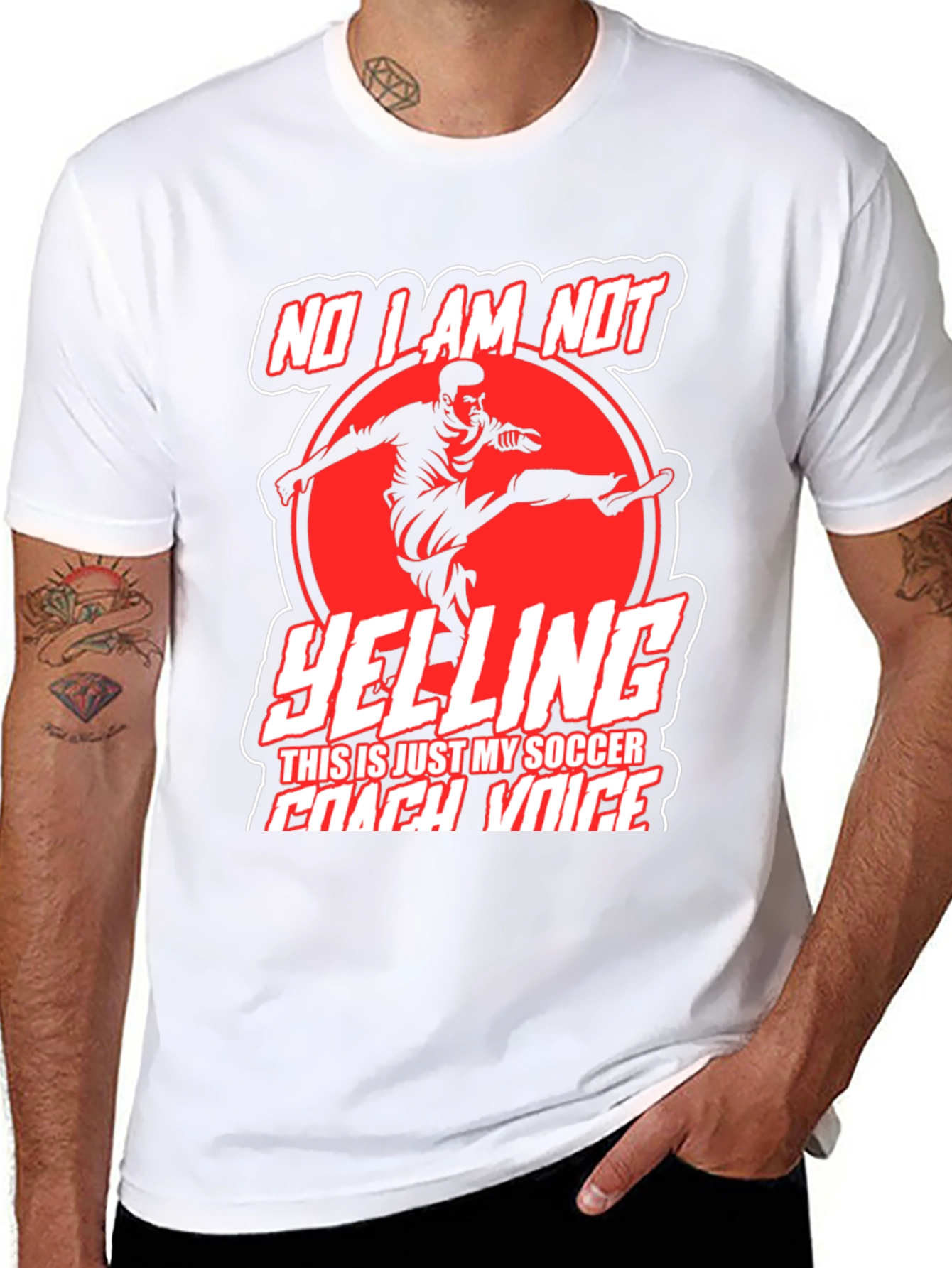 Funny Soccer Coach T-Shirt - No Im Not Yelling