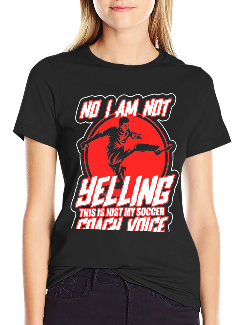 Funny Soccer Coach T-Shirt - No Im Not Yelling