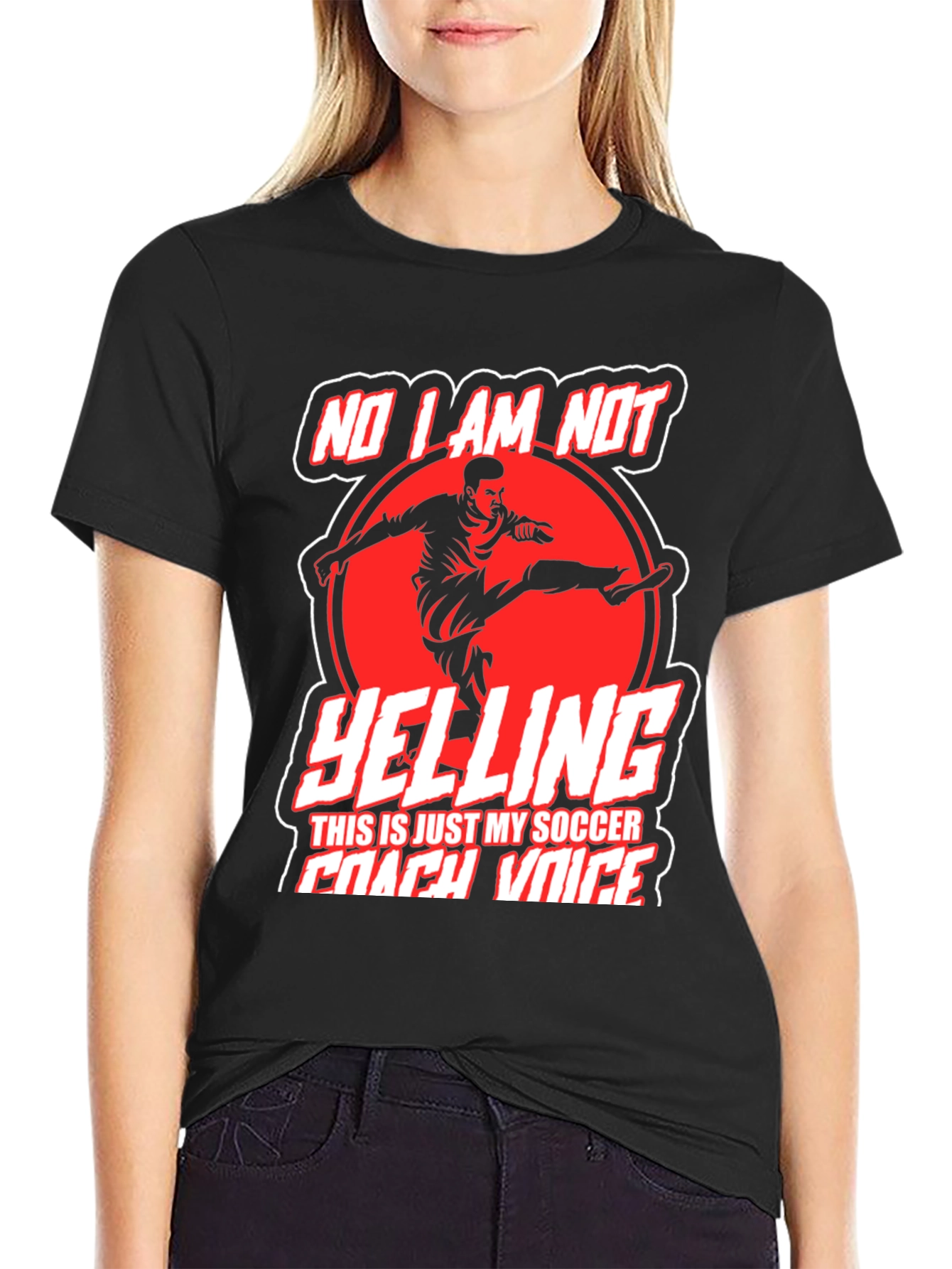Funny Soccer Coach T-Shirt - No Im Not Yelling