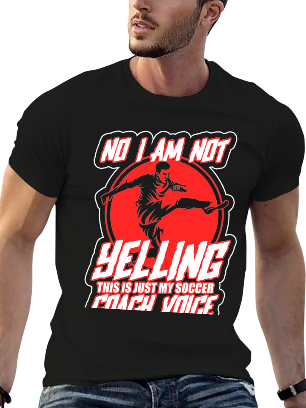Funny Soccer Coach T-Shirt - No Im Not Yelling