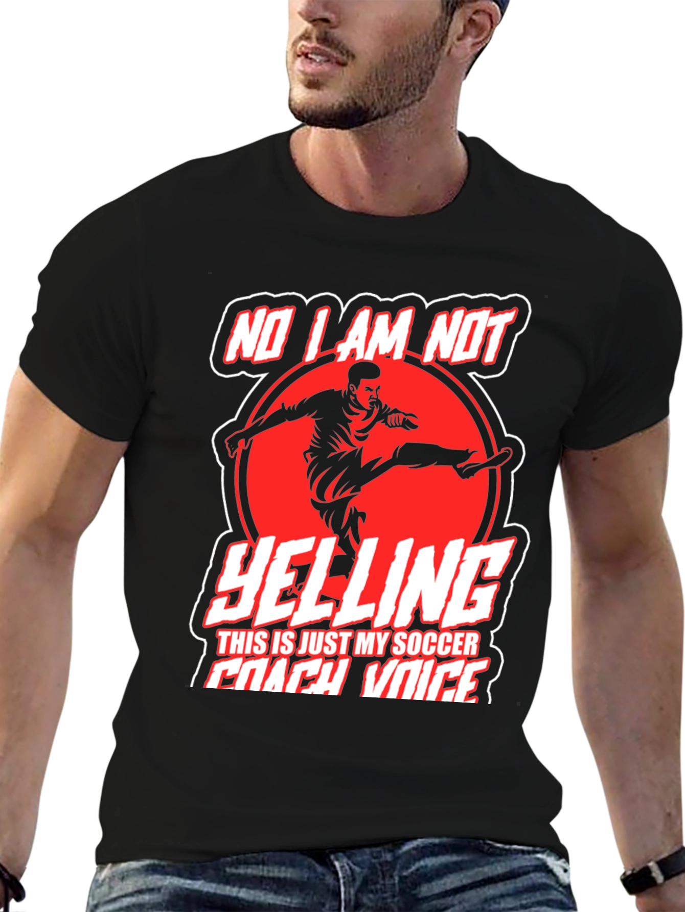 Funny Soccer Coach T-Shirt - No Im Not Yelling