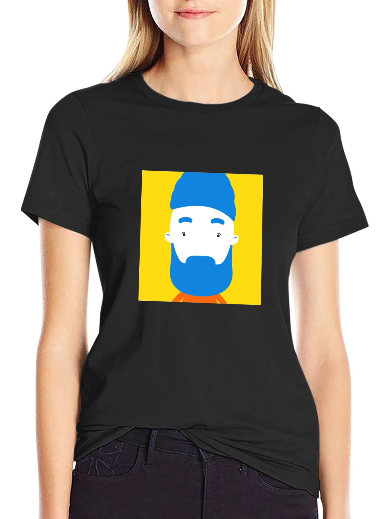 Abstract Portrait Graphic Tee - Modern Art Style