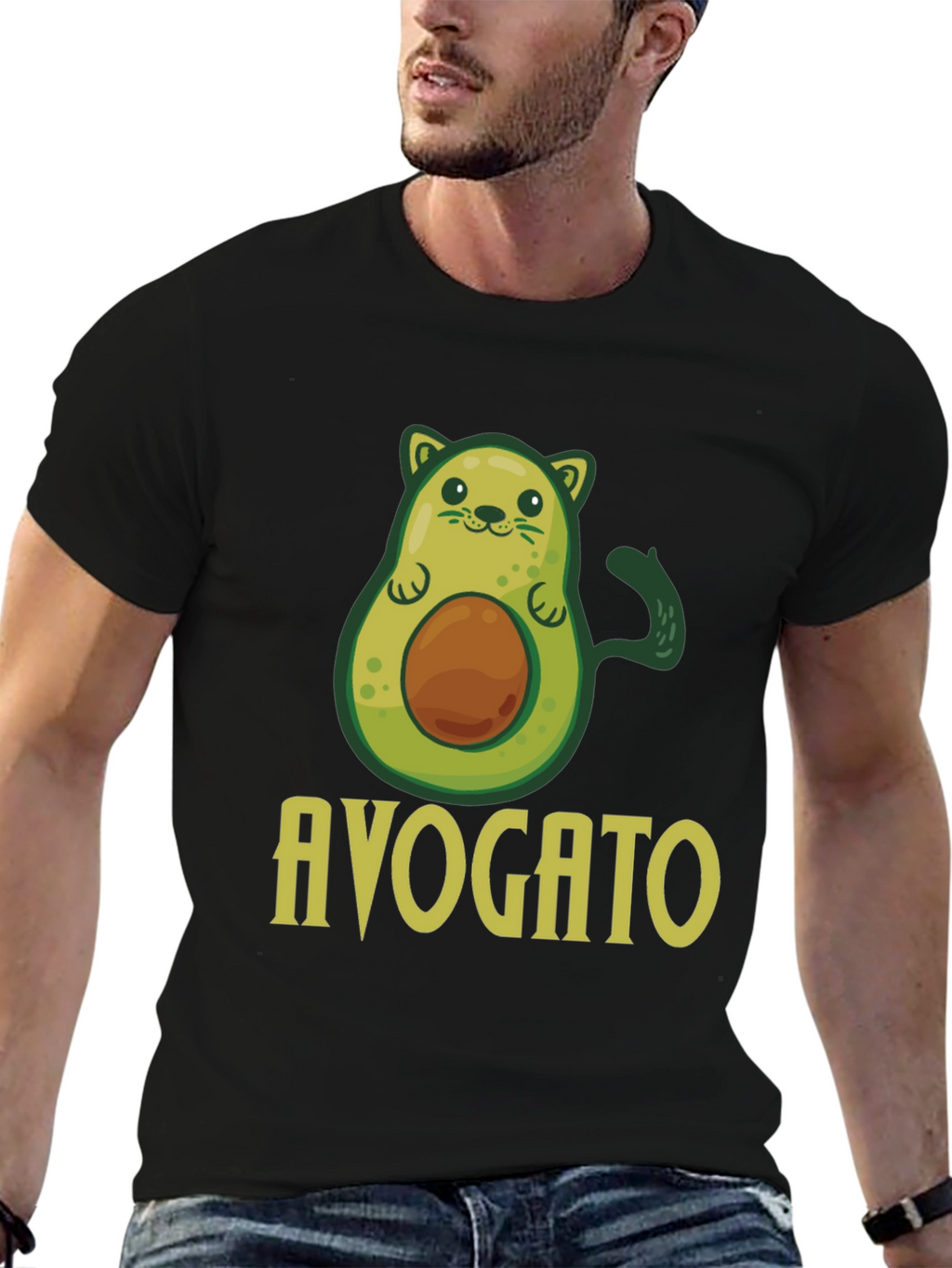 Avogato T-Shirt - Avocado Cat Pun Graphic Tee