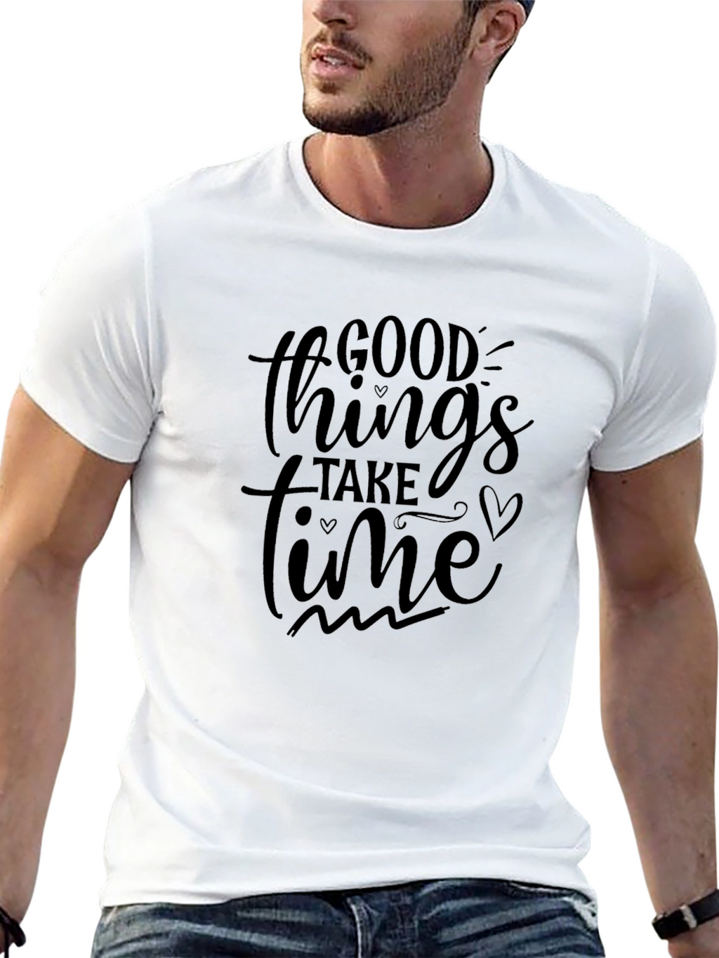 Good Things Take Time Black T-Shirt