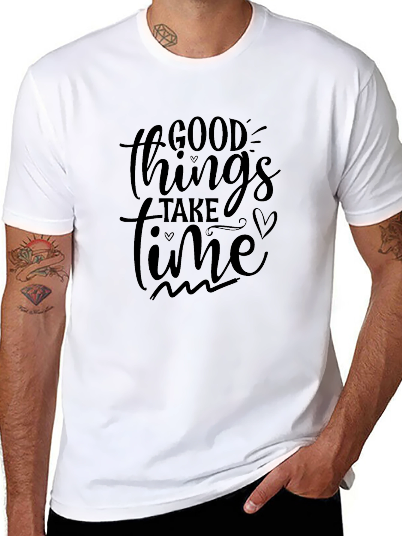 Good Things Take Time Black T-Shirt