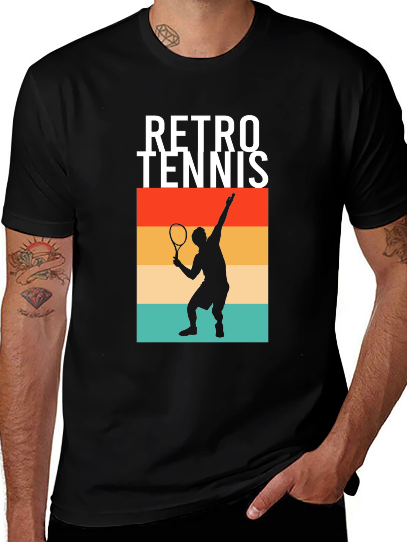 Retro Tennis Player Graphic Tee - Vintage Style Sport T-Shirt