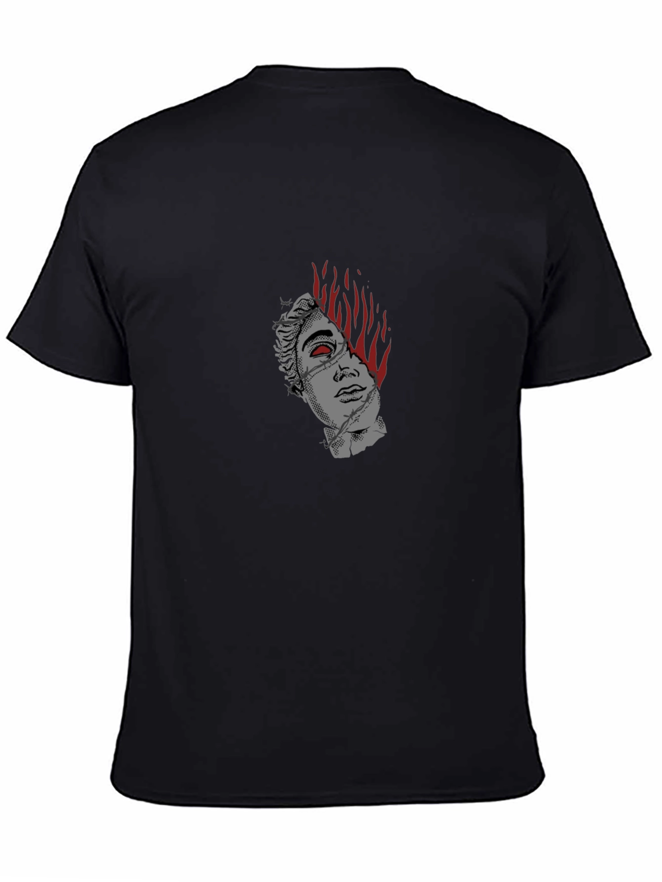 Burning Statue Graphic Tee - Modern Streetwear