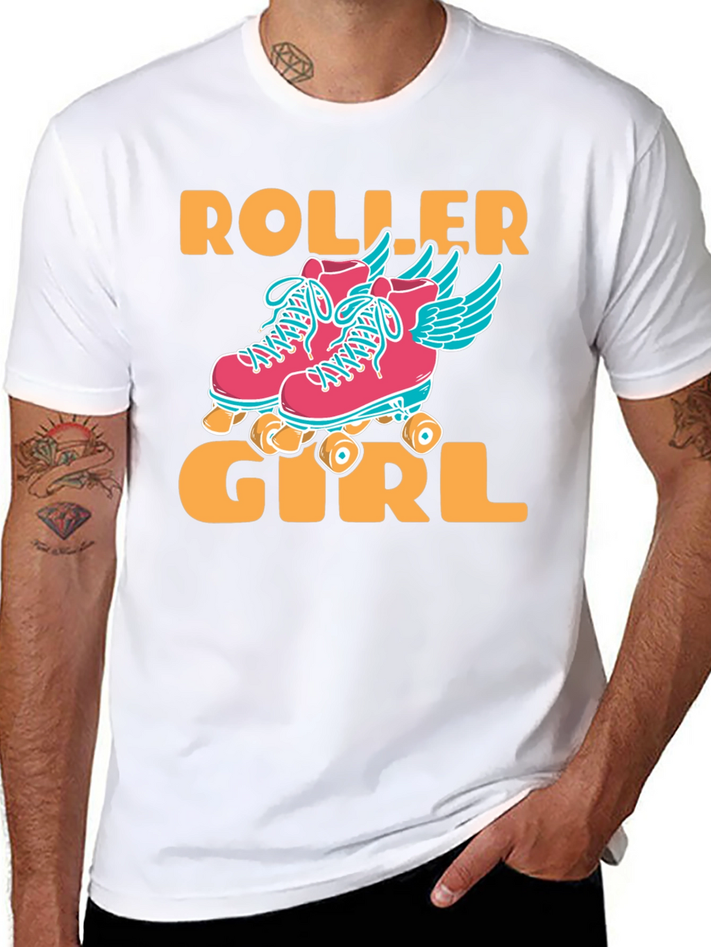 Roller Girl Graphic T-Shirt - Black
