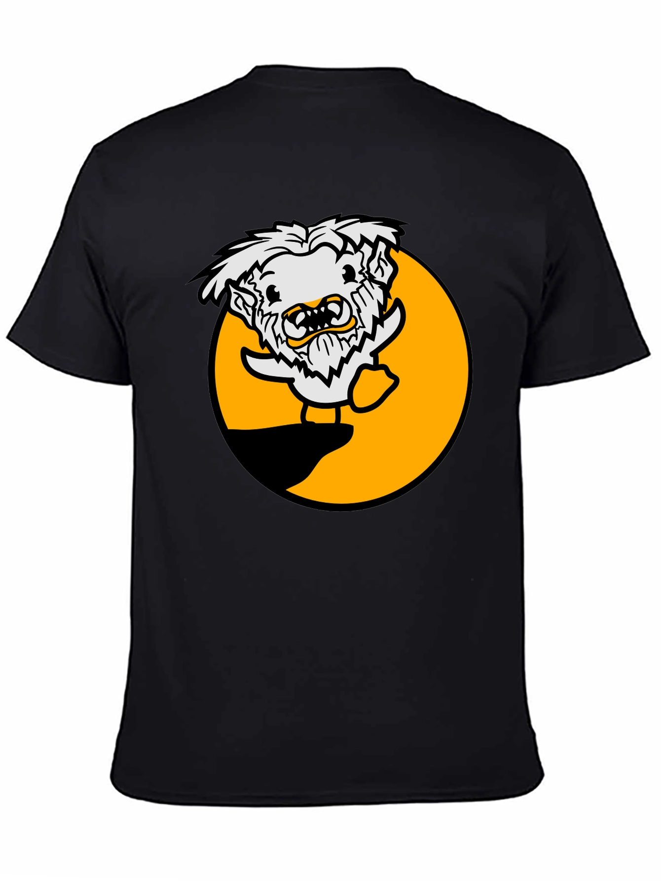 Funny Cartoon Monster Black T-Shirt