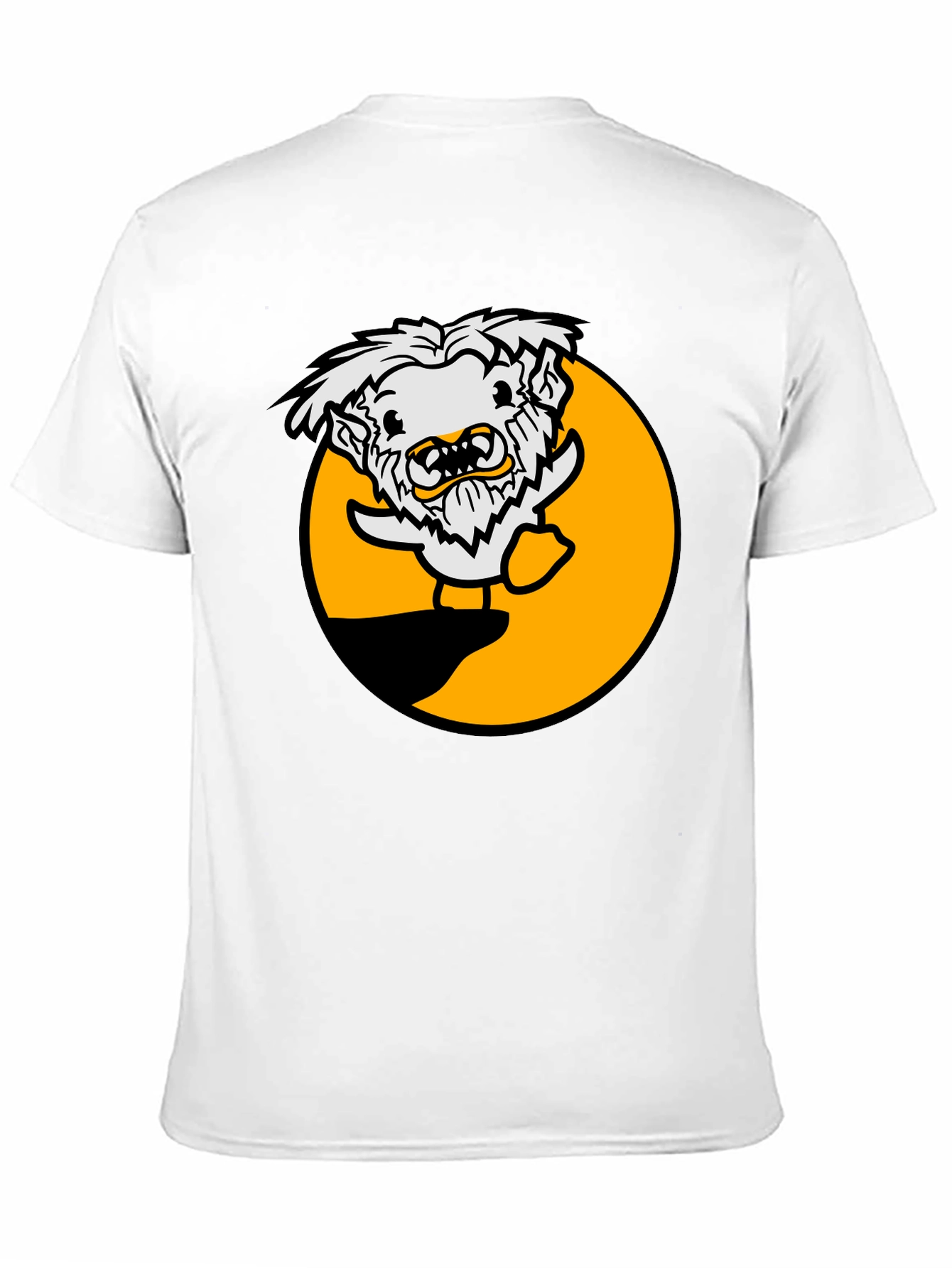 Funny Cartoon Monster Black T-Shirt