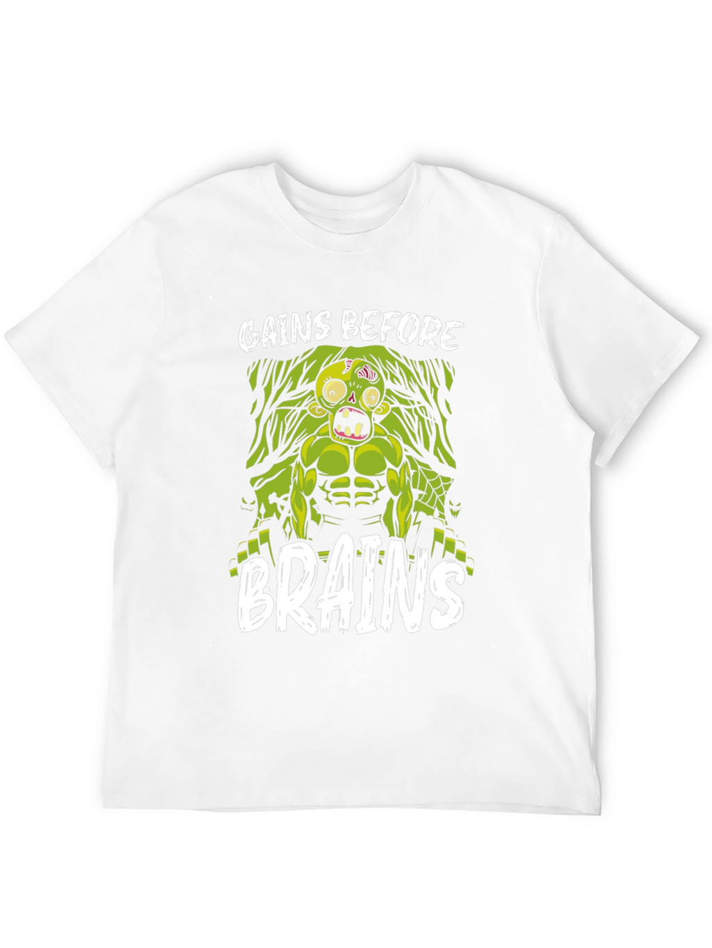 Gains Before Brains Zombie Workout T-Shirt