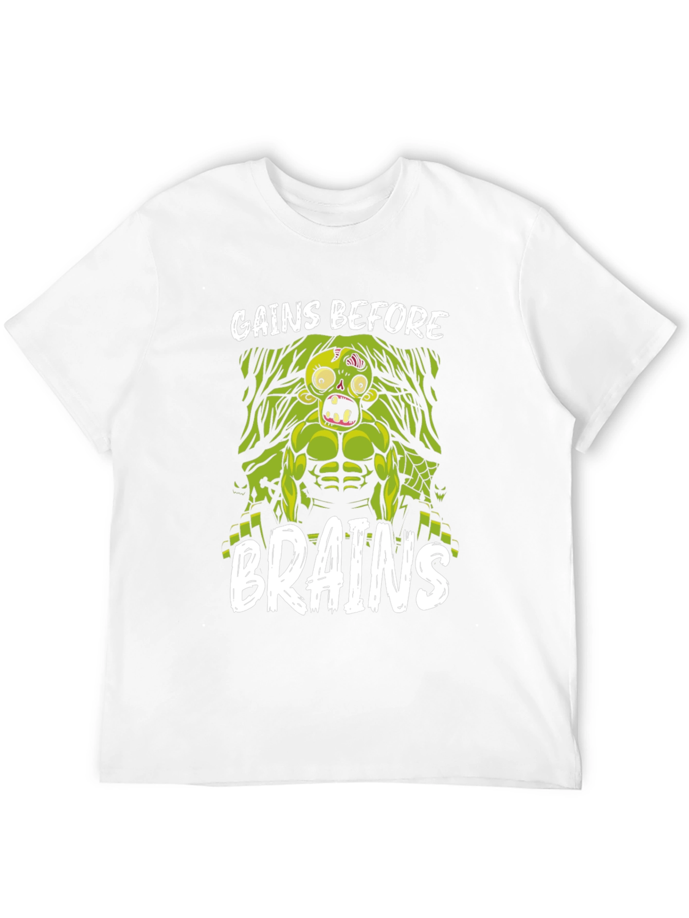 Gains Before Brains Zombie Workout T-Shirt