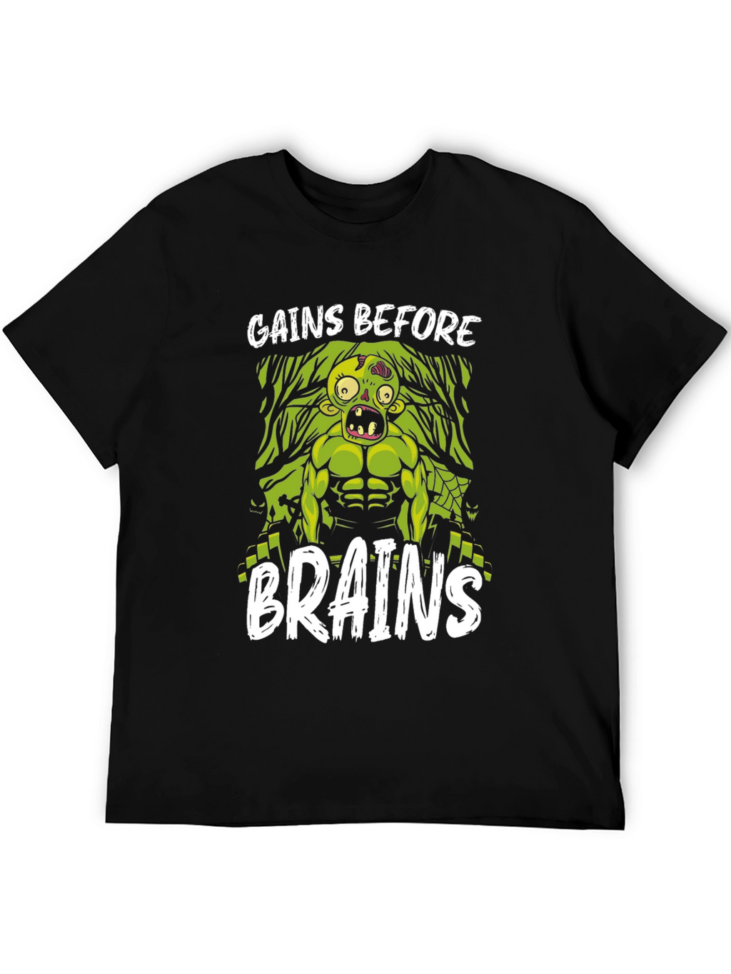 Gains Before Brains Zombie Workout T-Shirt