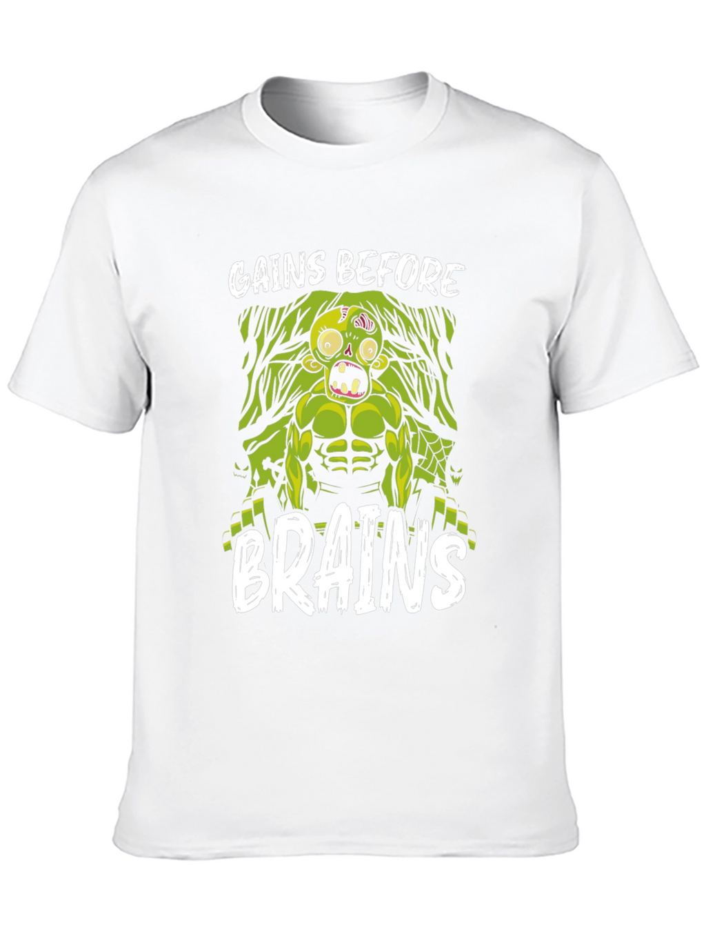 Gains Before Brains Zombie Workout T-Shirt