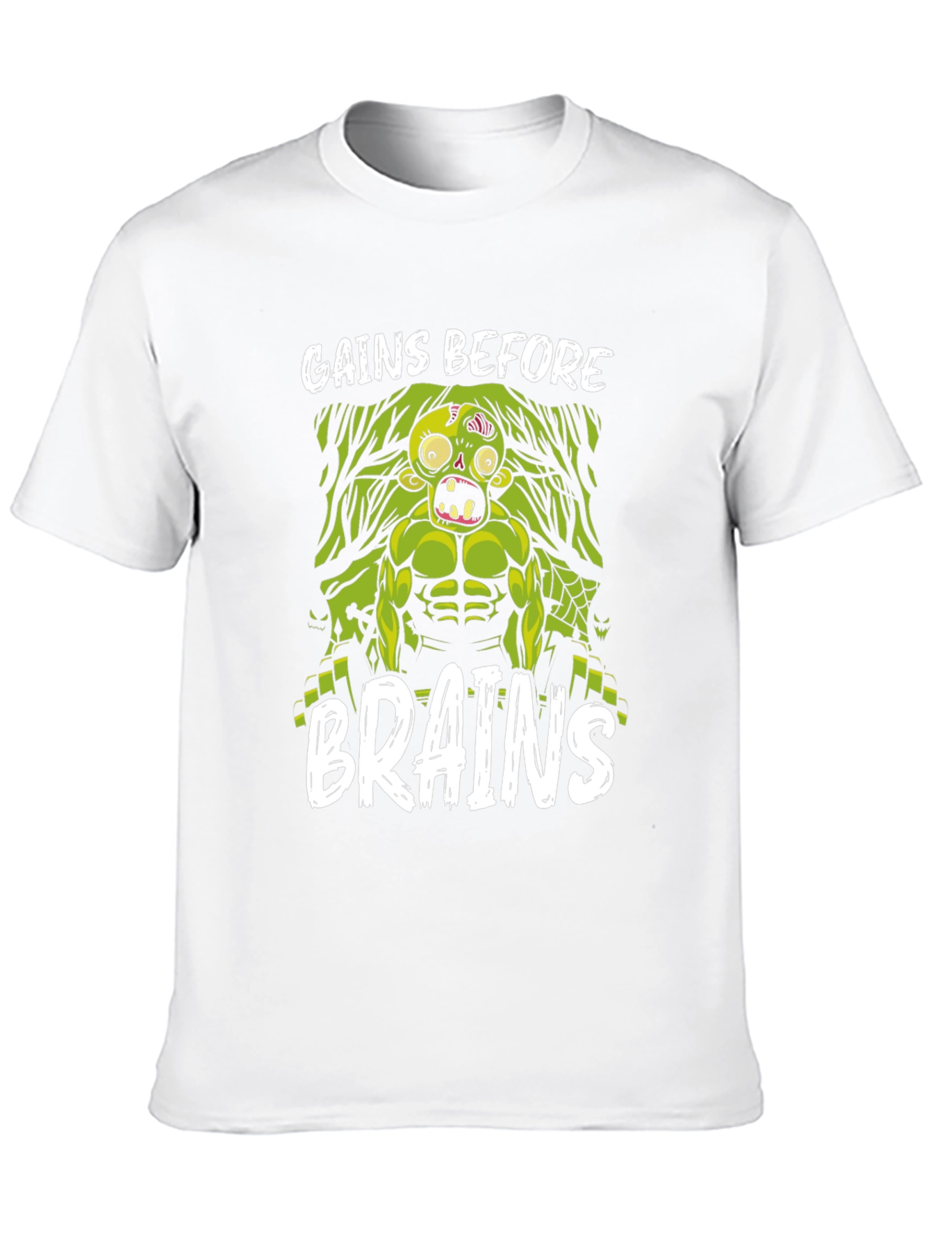 Gains Before Brains Zombie Workout T-Shirt