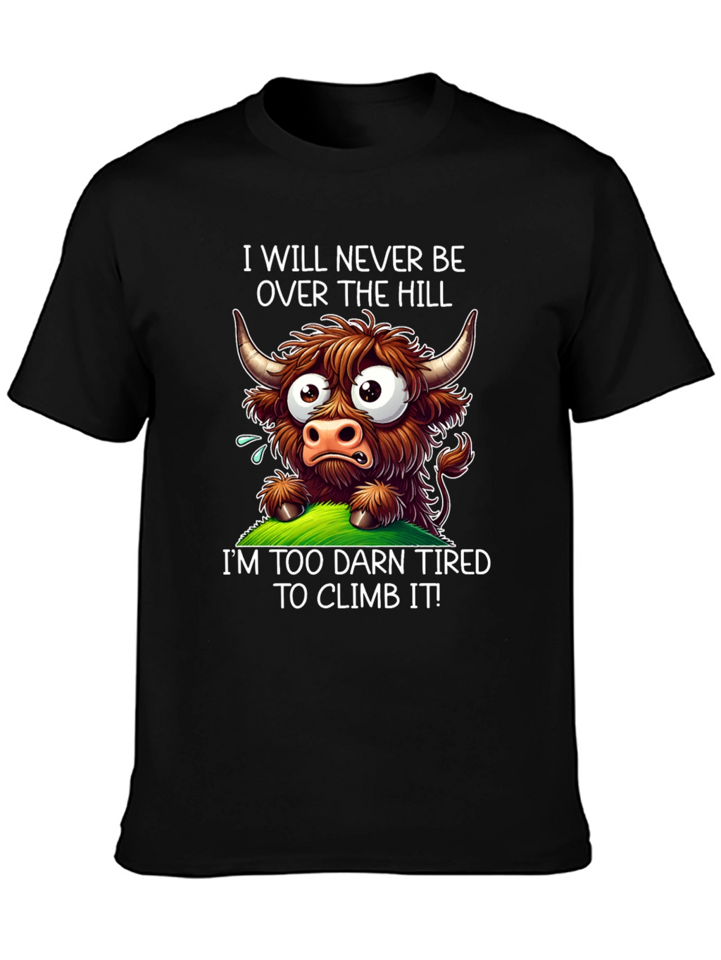 Funny Highland Cow Tired T-Shirt
