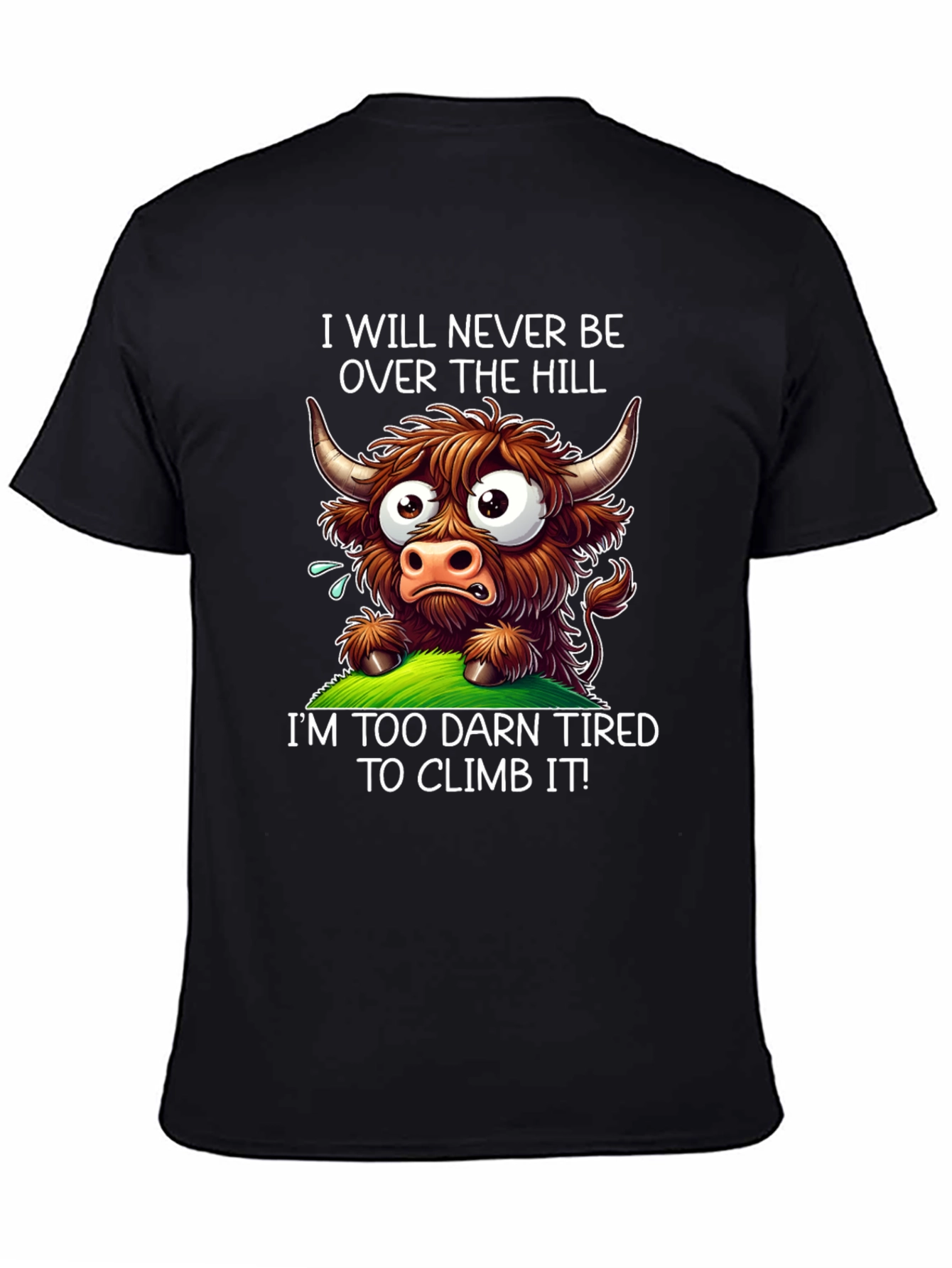 Funny Highland Cow Tired T-Shirt