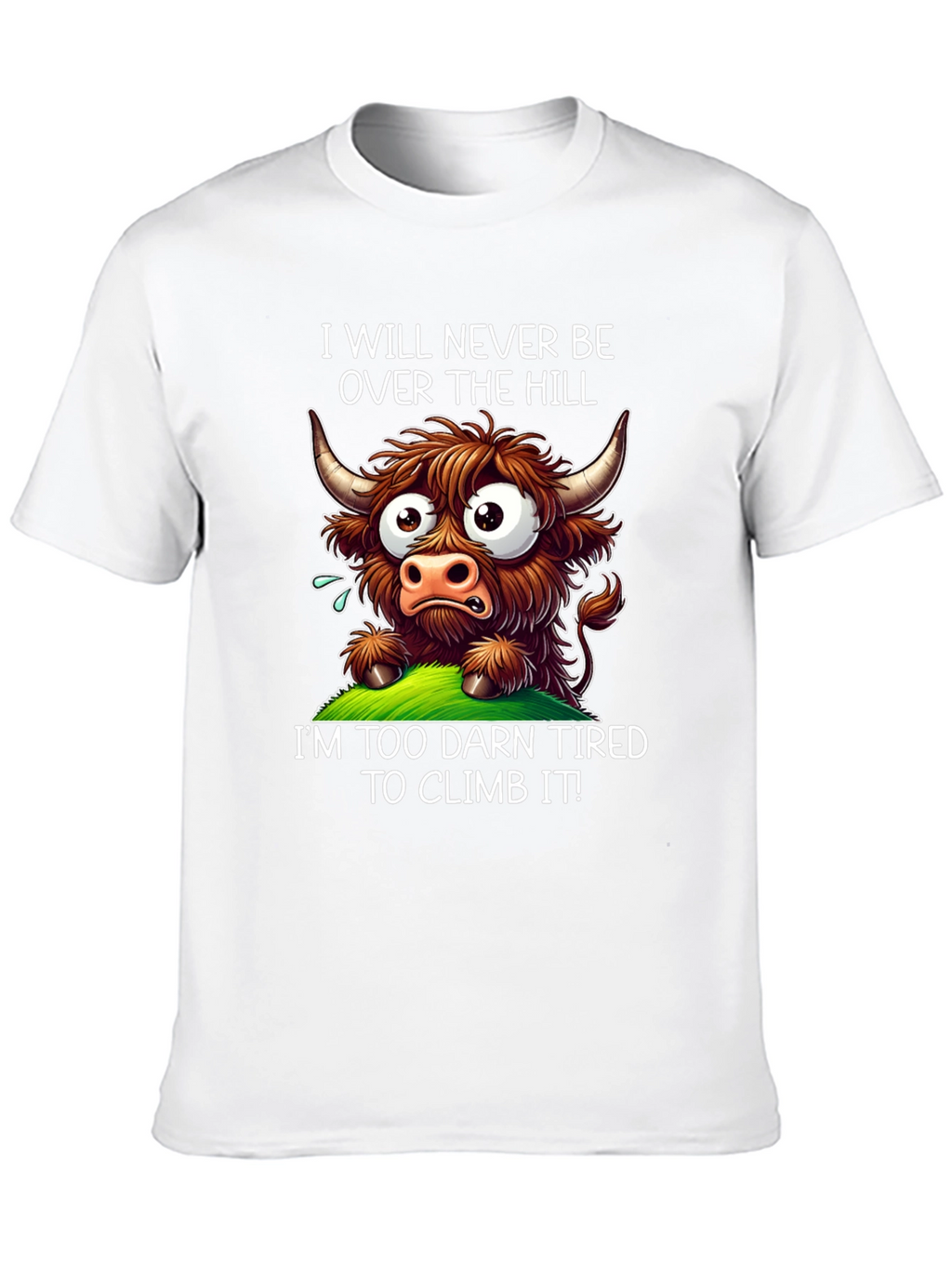 Funny Highland Cow Tired T-Shirt