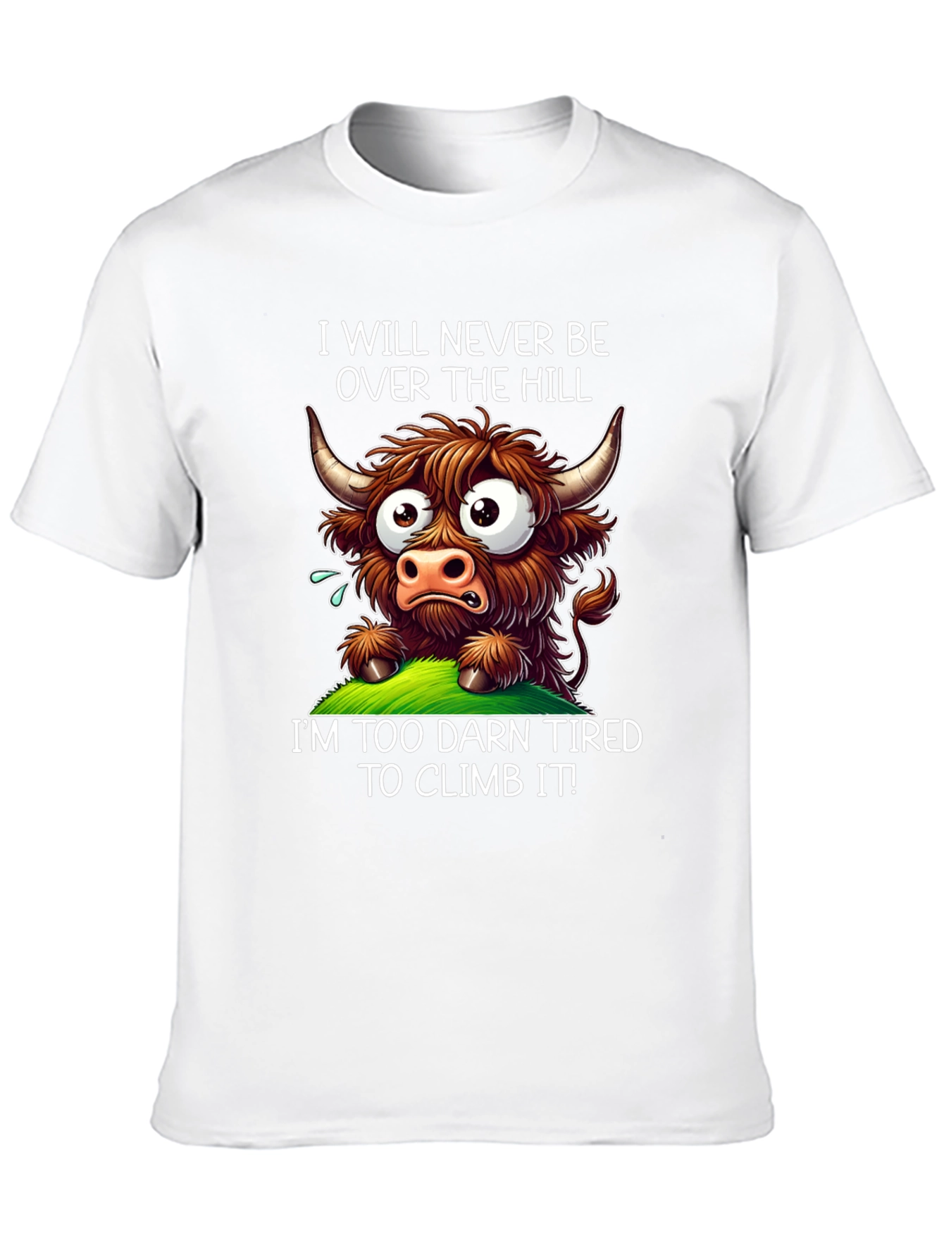 Funny Highland Cow Tired T-Shirt